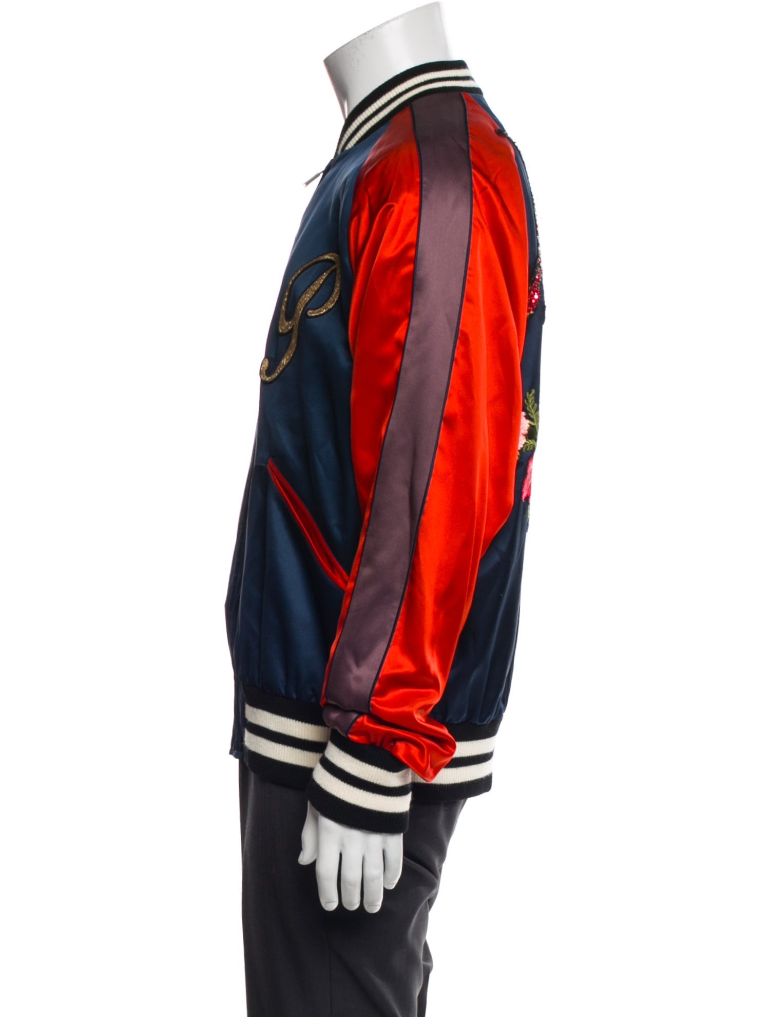 Gucci 2022 Colorblock Pattern Varsity Jacket