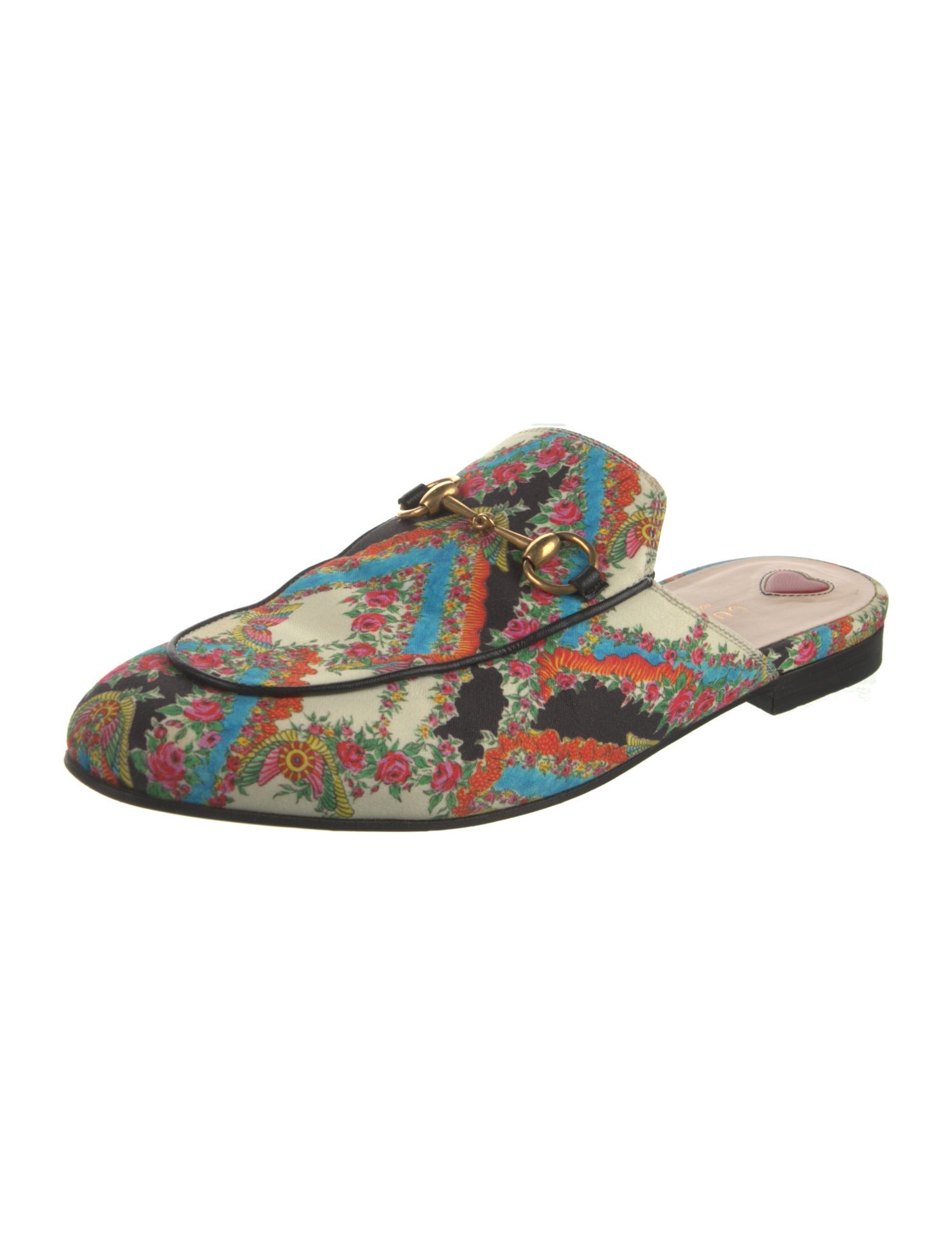 Gucci Horsebit Accent Canvas Mules