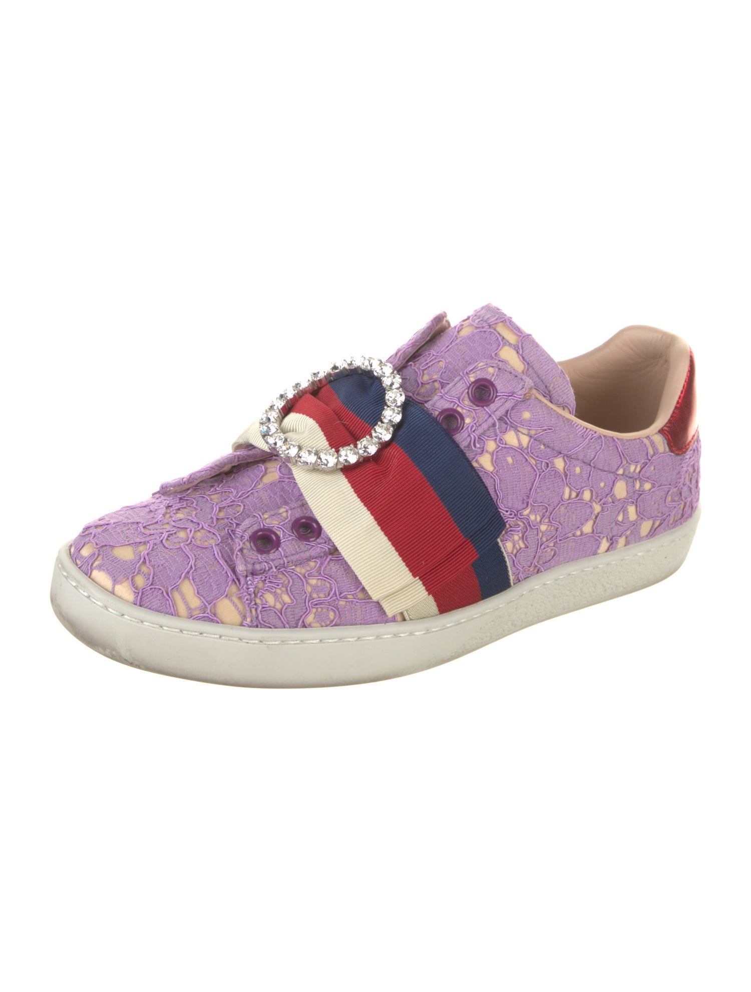Gucci Sylvie Web Accent Lace Sneakers