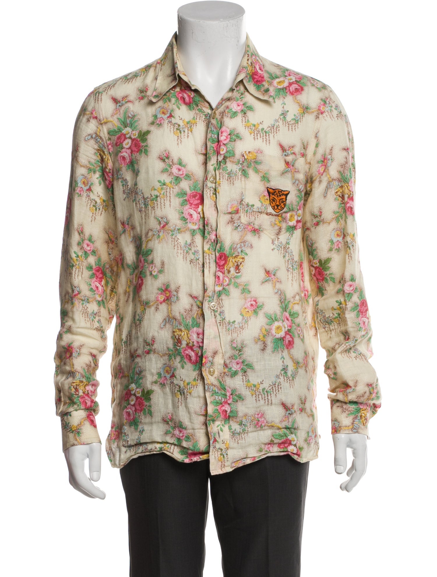 Gucci Floral Print Long Sleeve Shirt