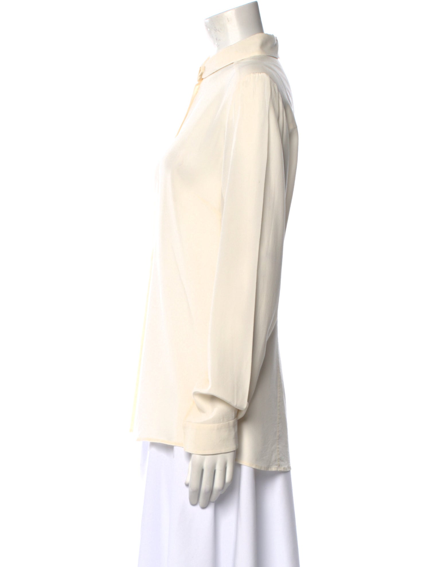 Gucci Silk Long Sleeve Button-Up Top