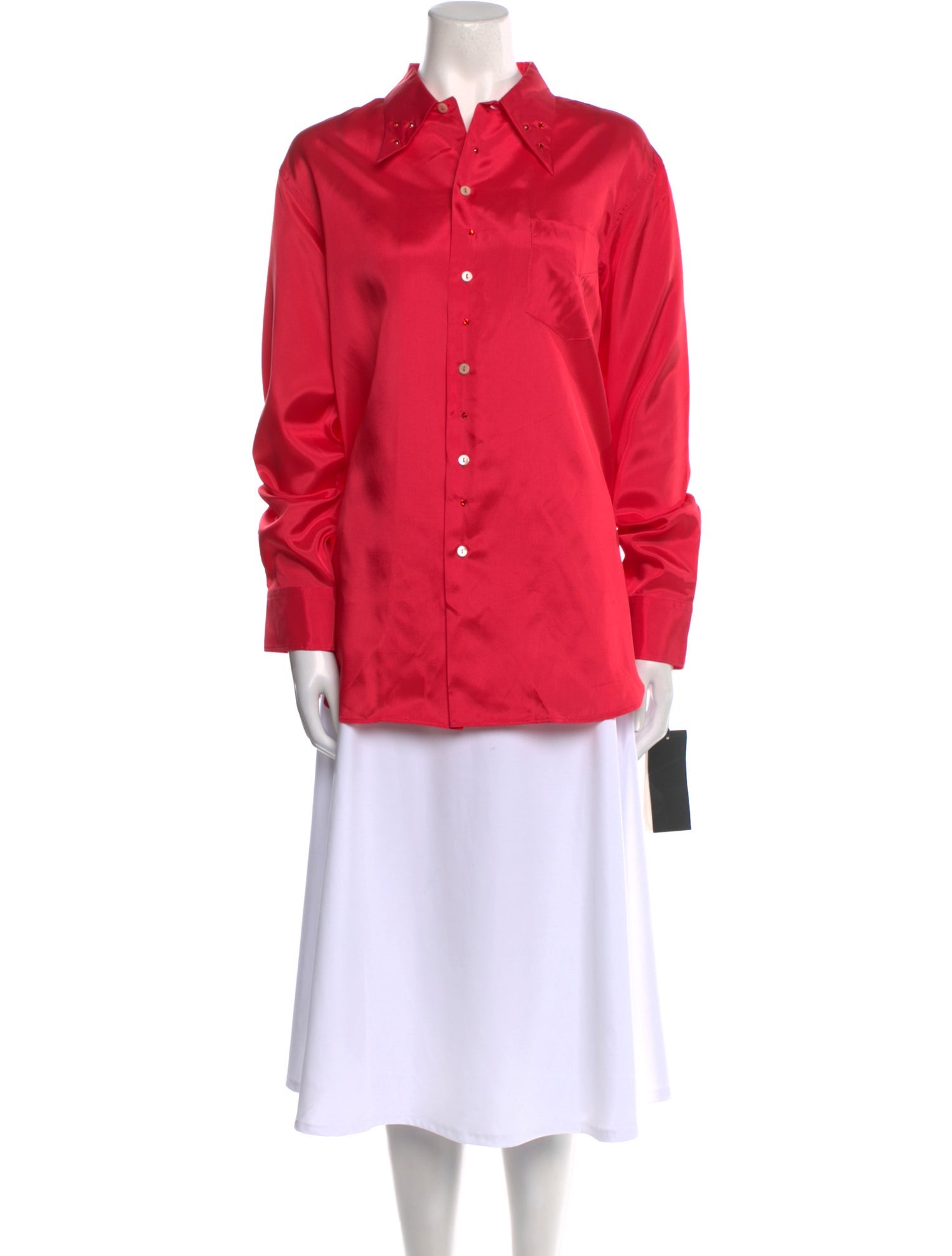 Gucci Silk Long Sleeve Button-Up Top w/ Tags