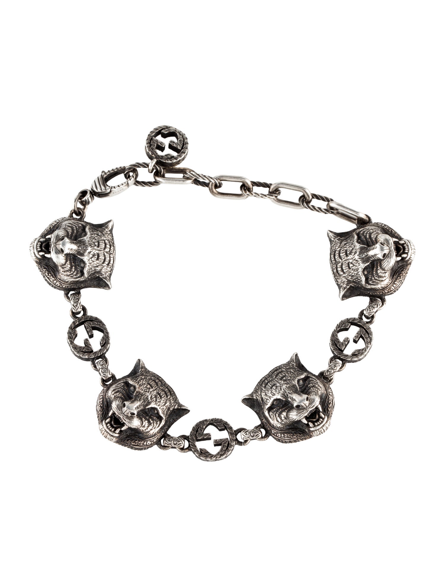 Gucci Feline Head Link Bracelet