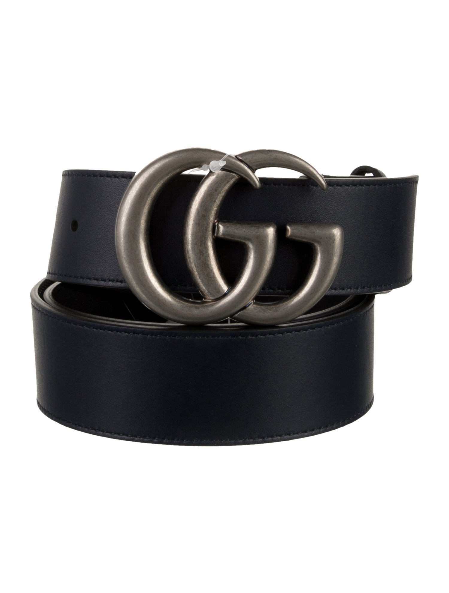 Gucci Double G Logo Leather Belt w/ Tags