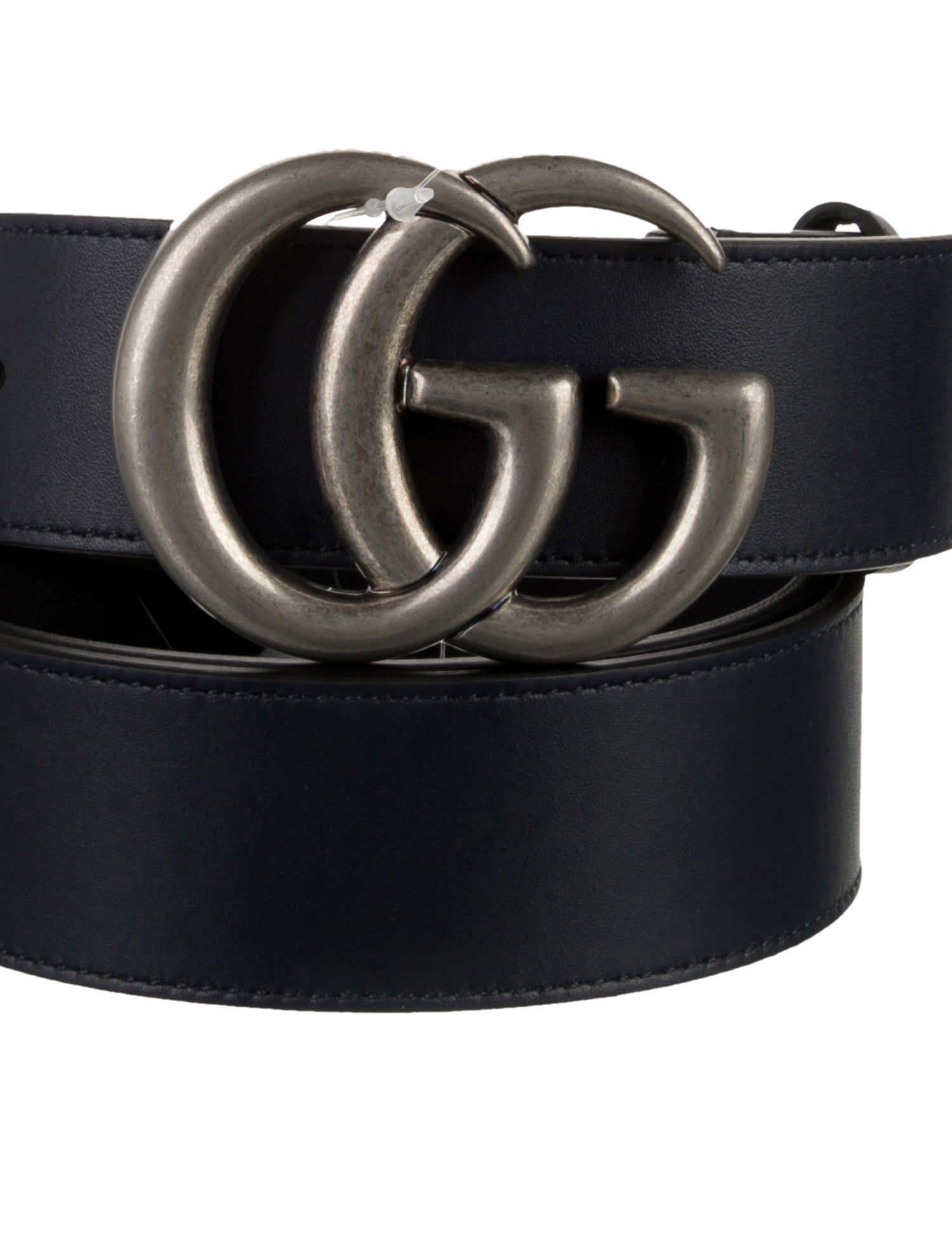 Gucci Double G Logo Leather Belt w/ Tags