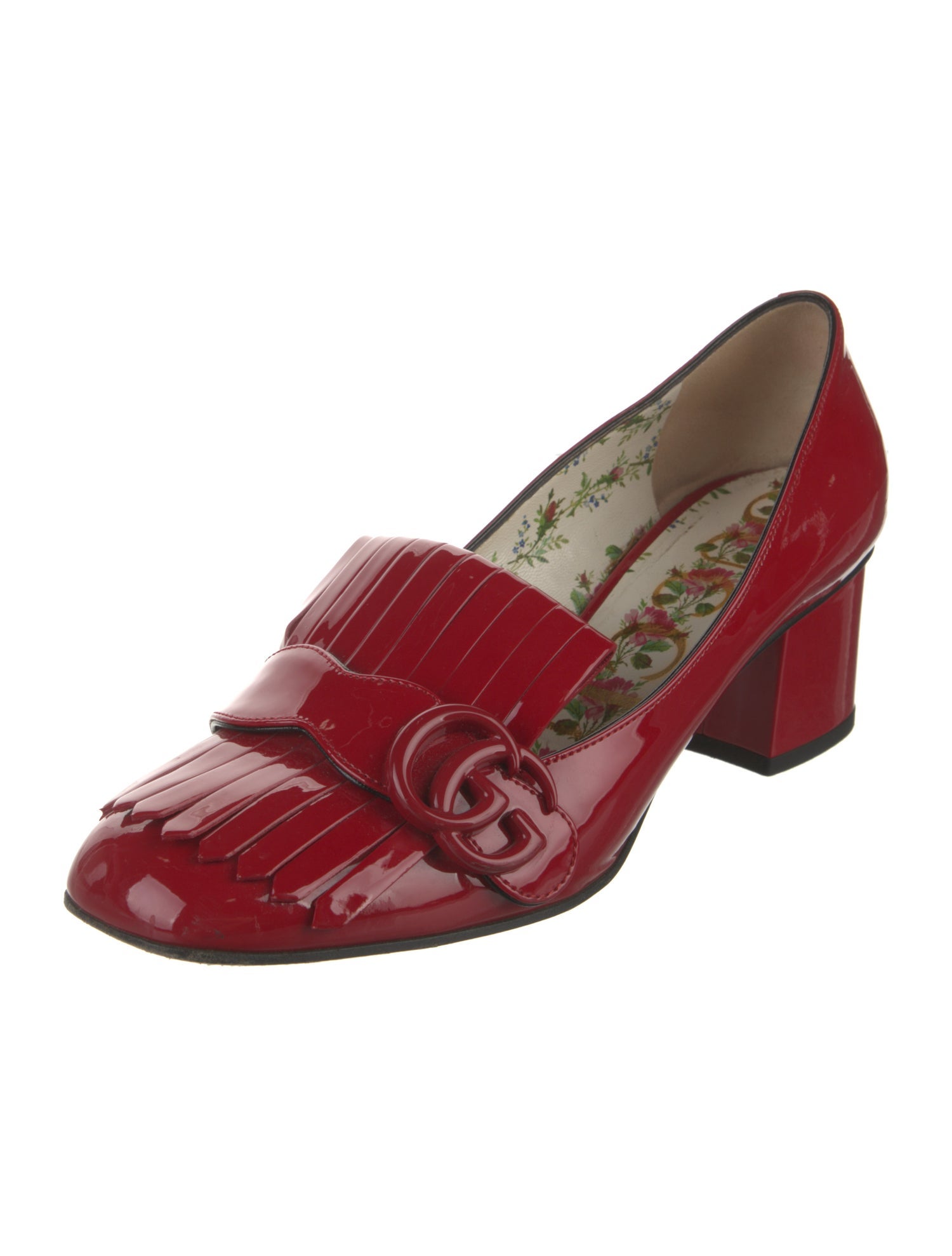 Gucci Double G Logo Patent Leather Pumps