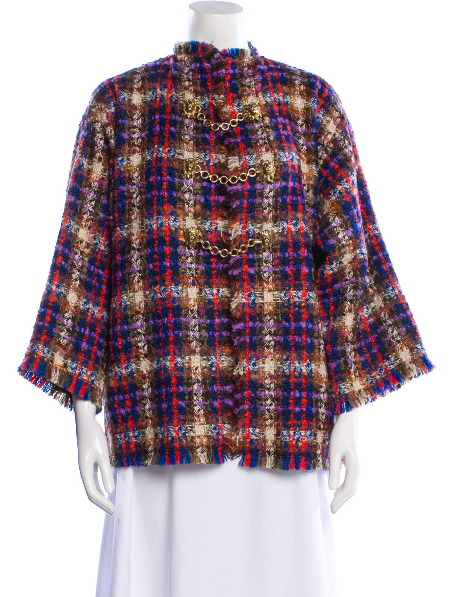 Gucci Wool Plaid Print Jacket