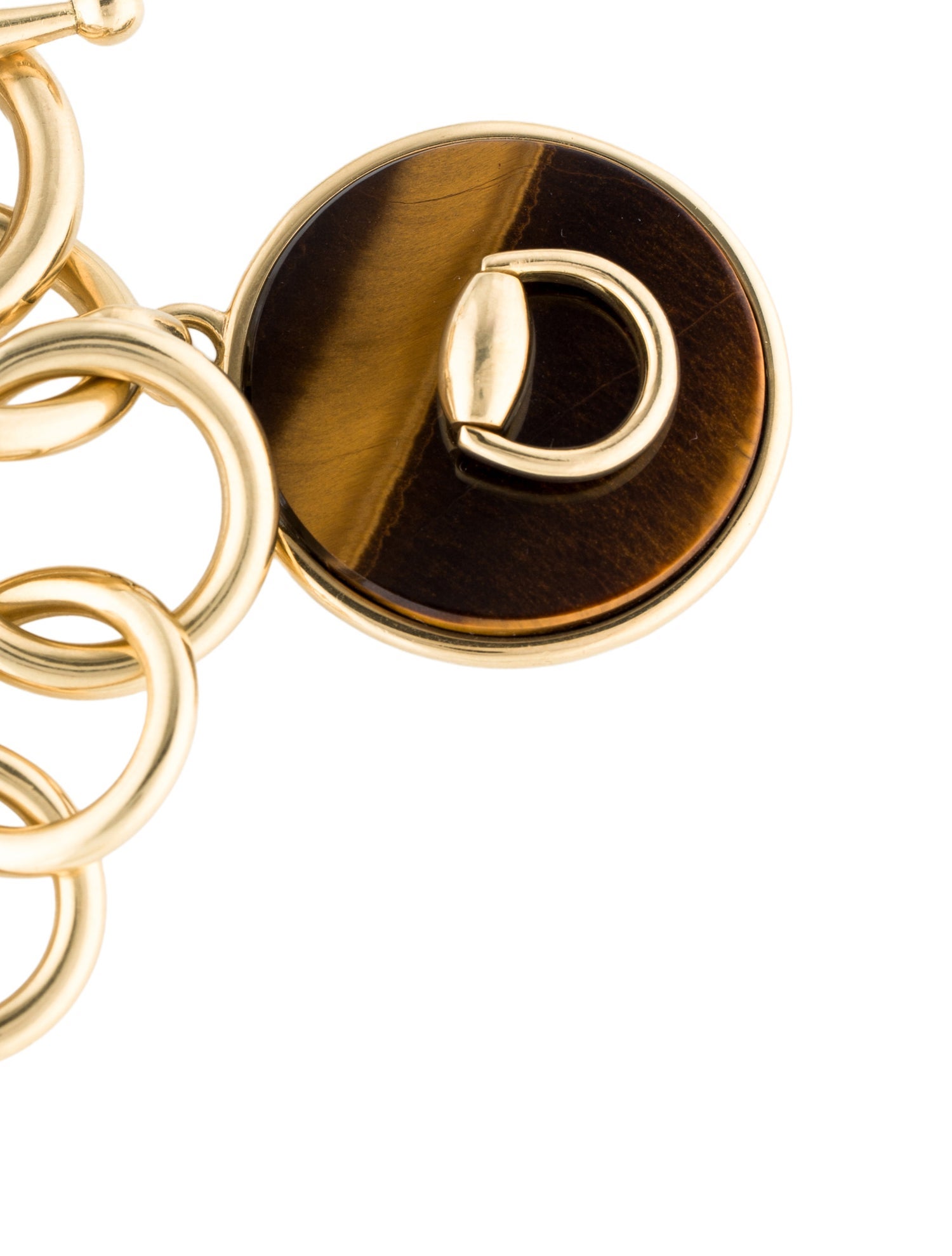 Gucci 18K Tiger's Eye Quartz Toggle Bracelet