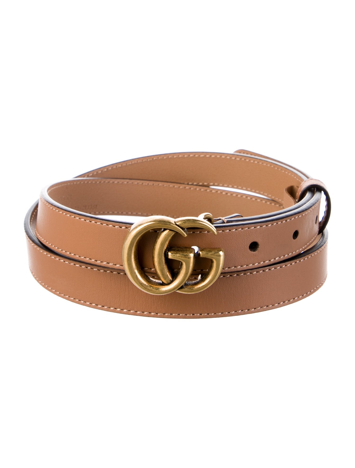 Gucci Double G Logo Skinny Belt