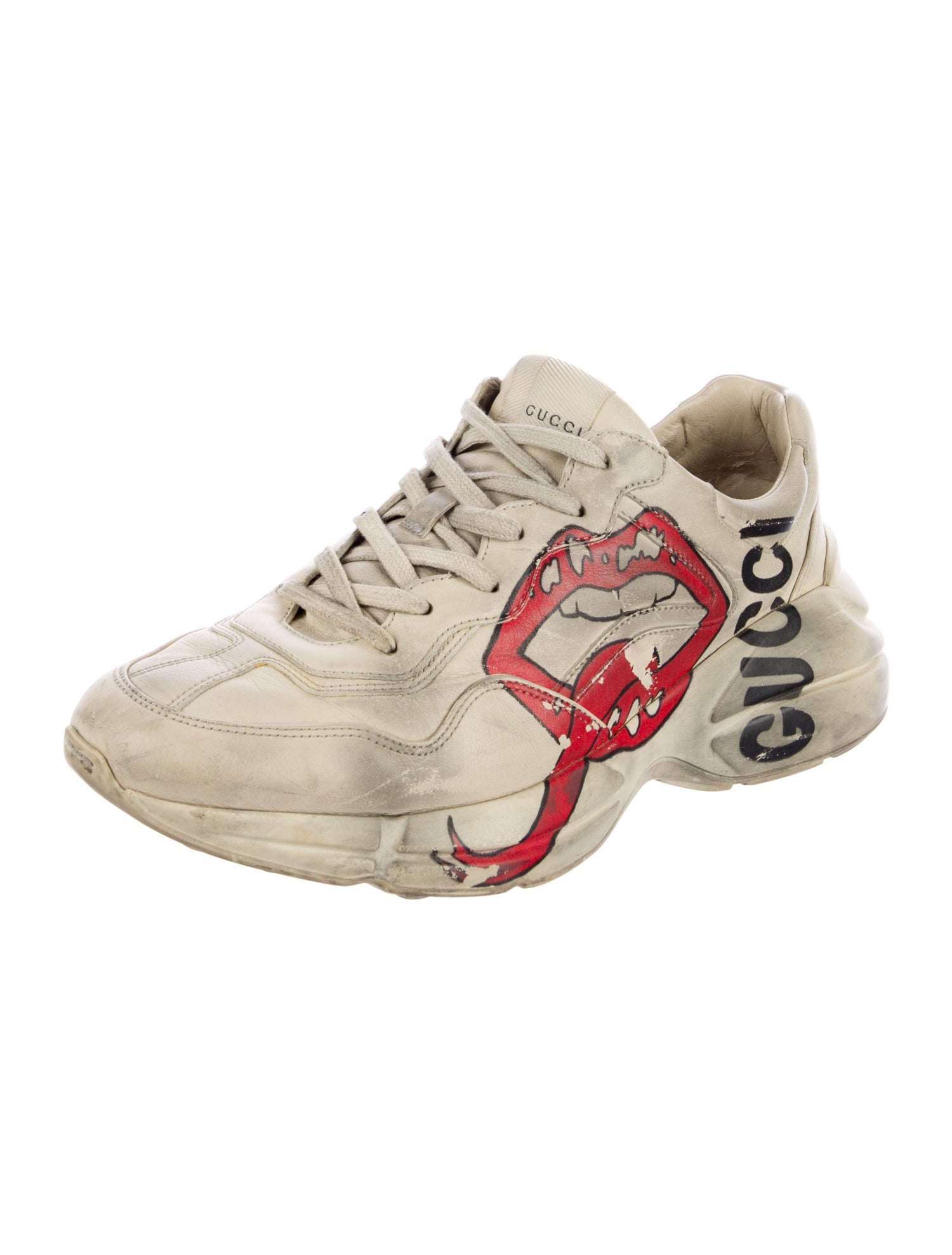 Gucci Leather Printed Sneakers