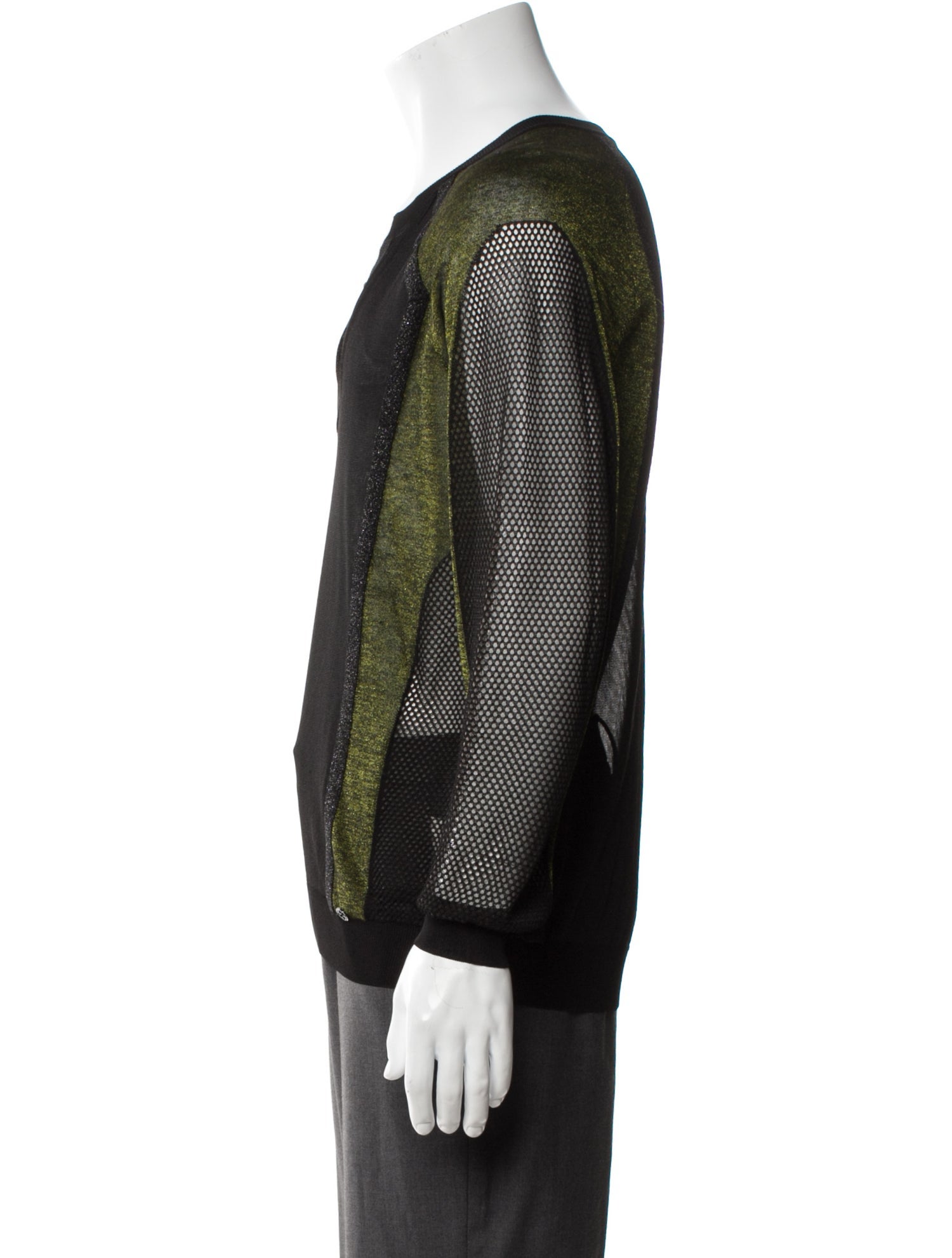 Gucci Colorblock Pattern V-Neck Pullover