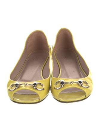 Gucci Horsebit Accent Patent Leather Ballet Flats