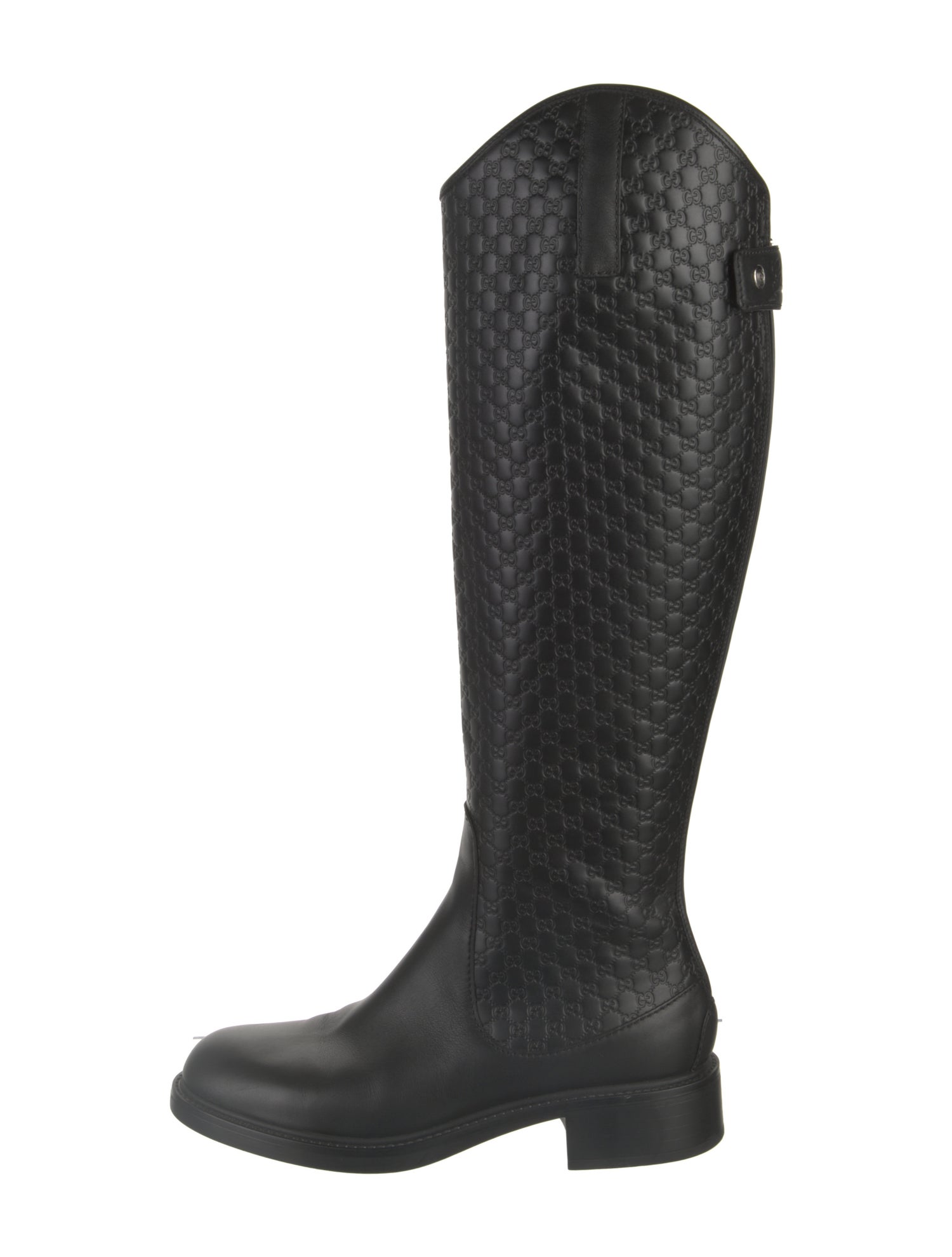 Gucci Micro GG Monogram Leather Riding Boots