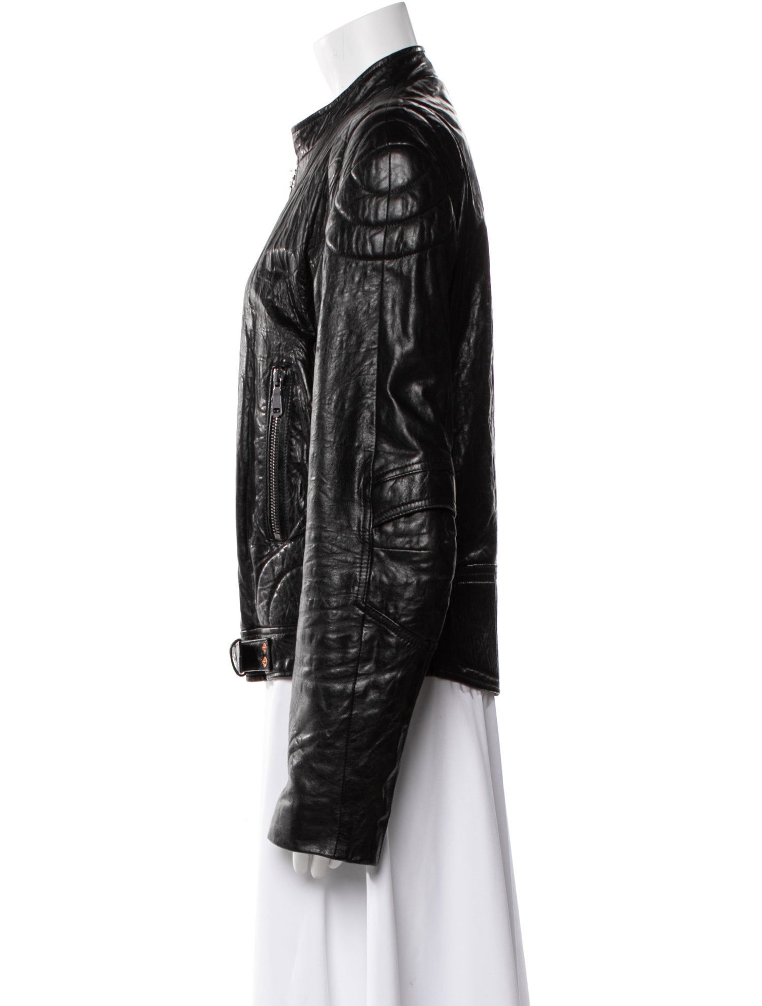 Gucci 2018 Lamb Leather Moto Jacket