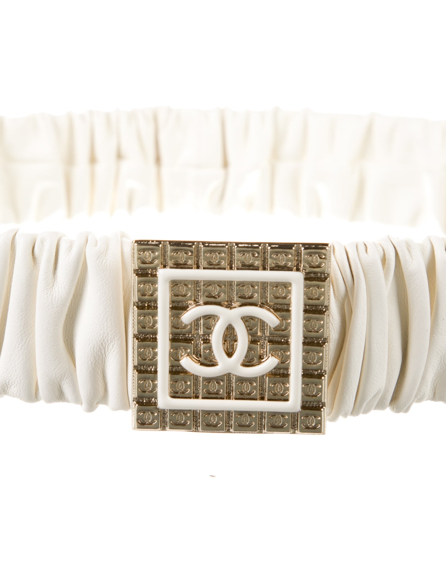 Gucci Leather Pleated Accents Waist Belt