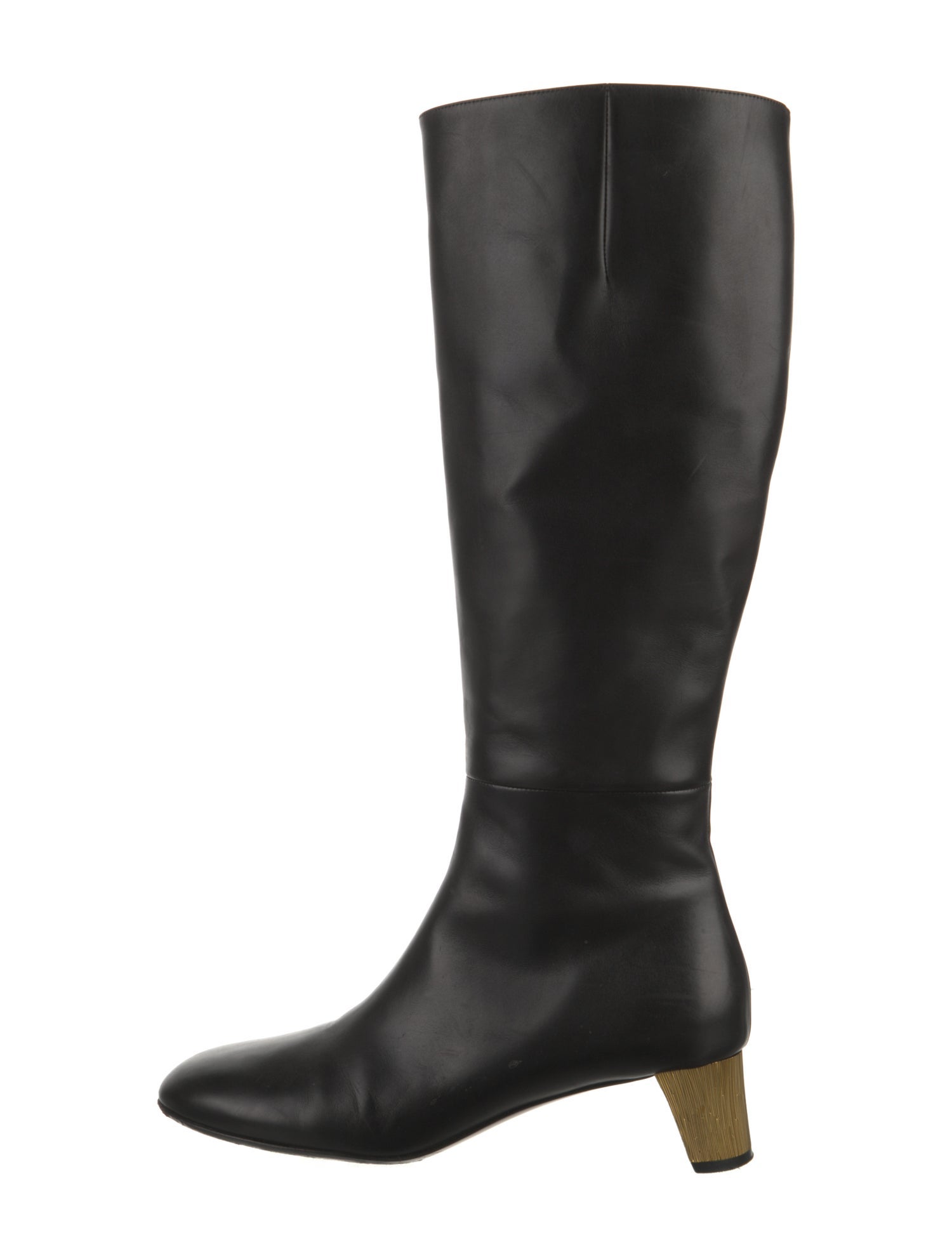 Gucci GG Logo Leather Riding Boots