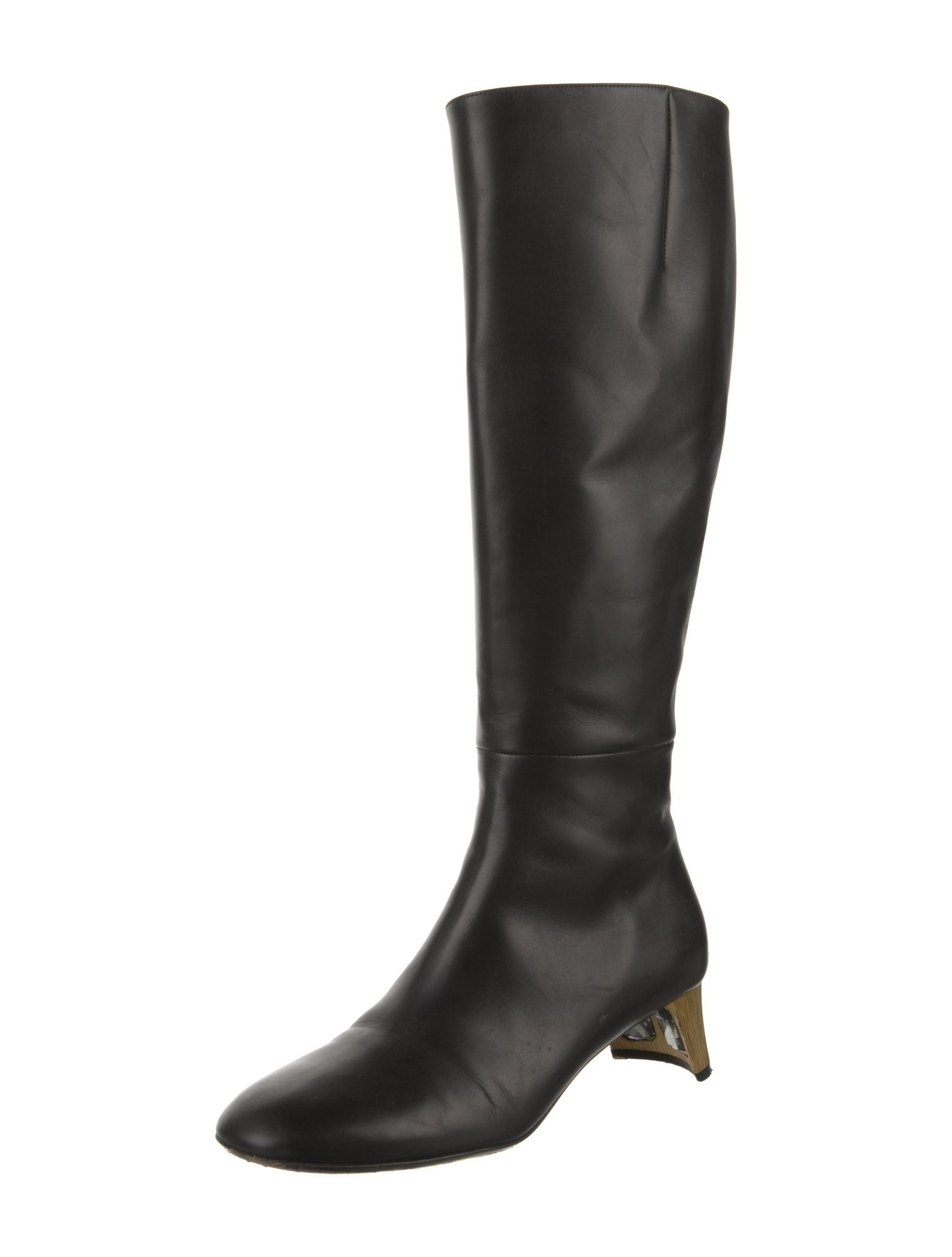 Gucci GG Logo Leather Riding Boots
