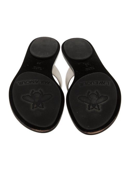 Gucci Double G Logo Leather T-Strap Sandals