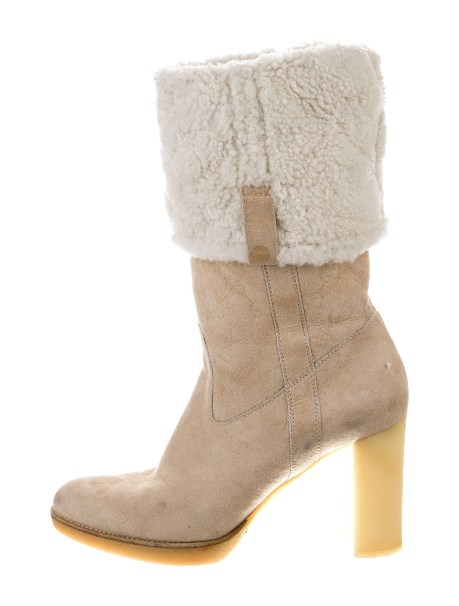 Gucci Suede Fur Trim Sock Boots