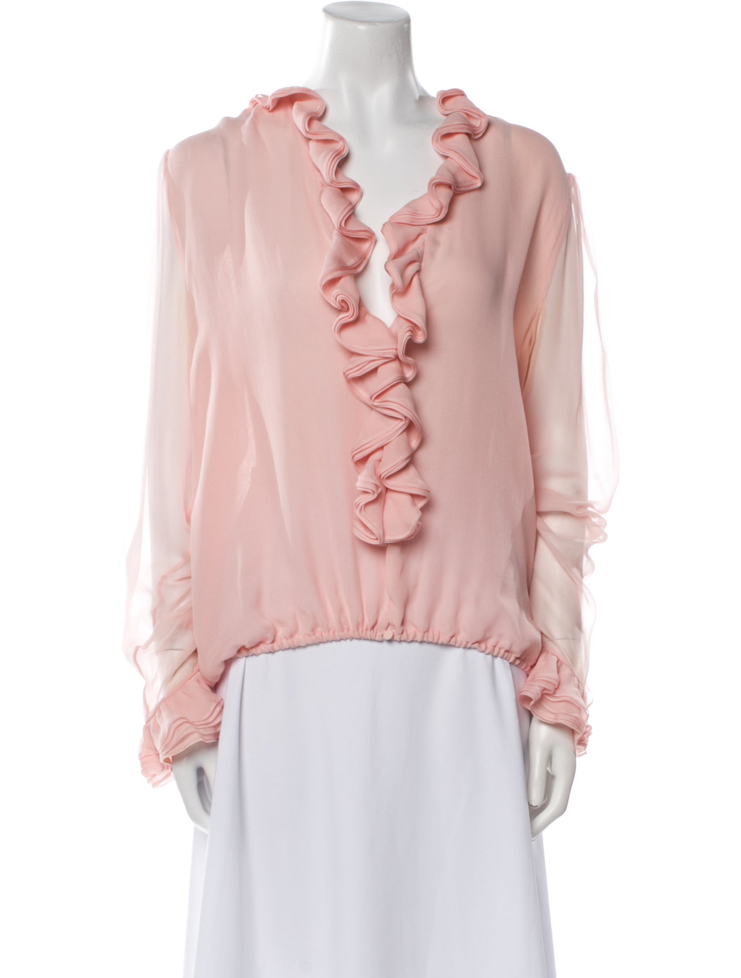 Gucci Silk V-Neck Blouse