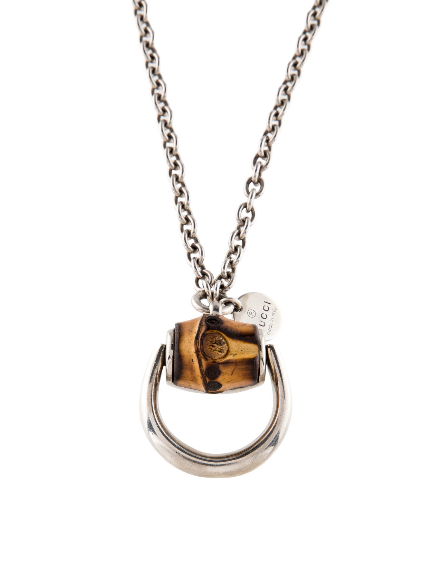 Gucci Bamboo Horsebit Pendant Necklace