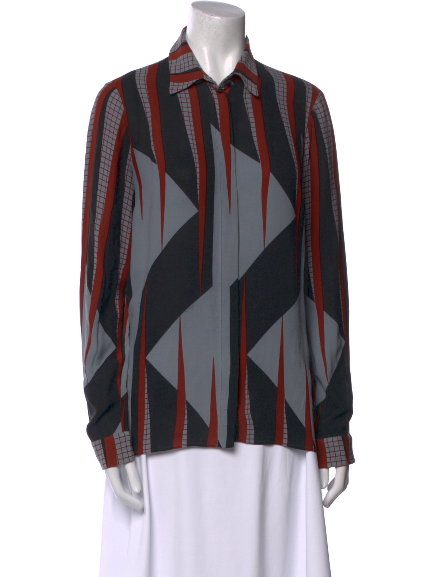 Gucci Silk Printed Button-Up Top