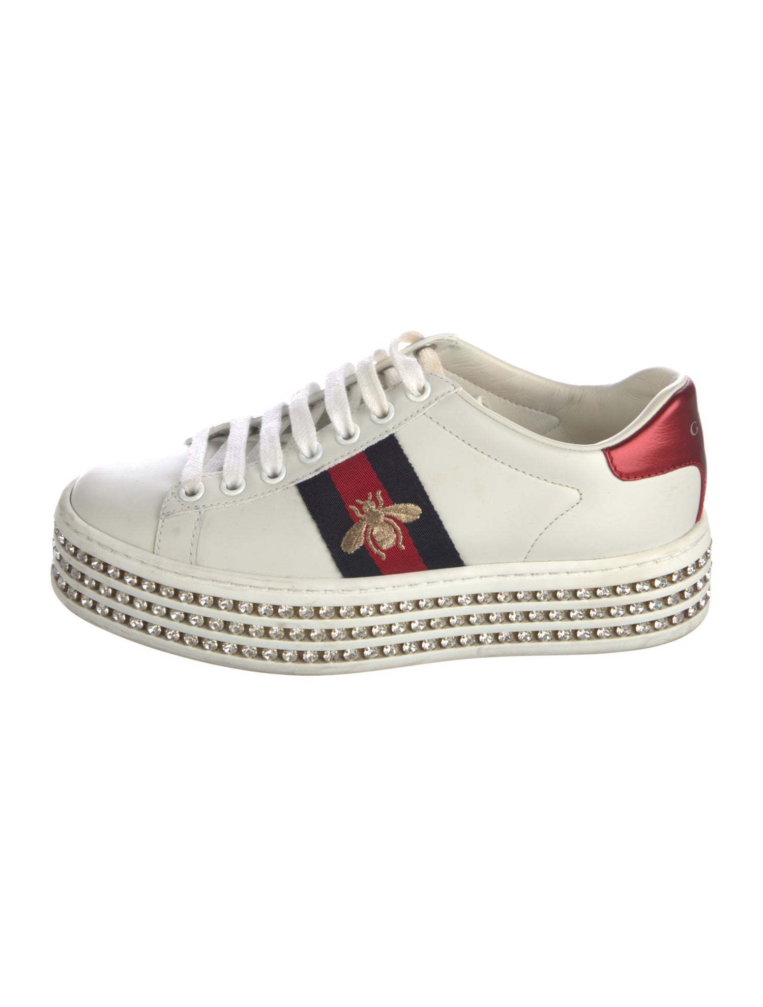 Gucci Sylvie Web Accent Leather Sneakers