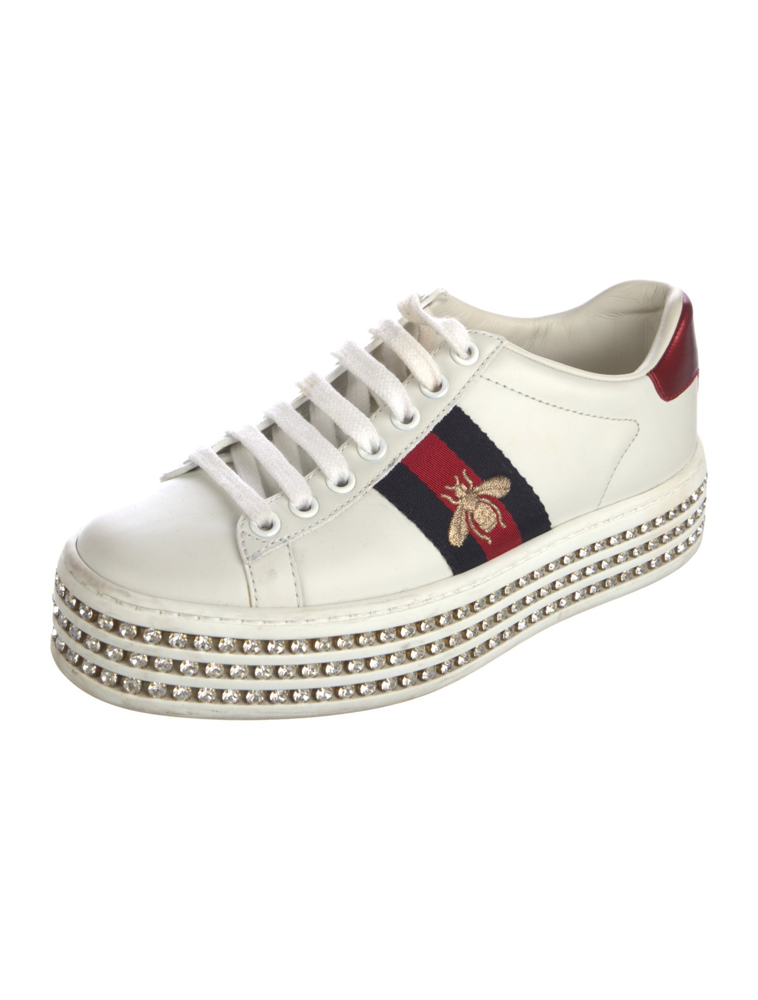 Gucci Sylvie Web Accent Leather Sneakers