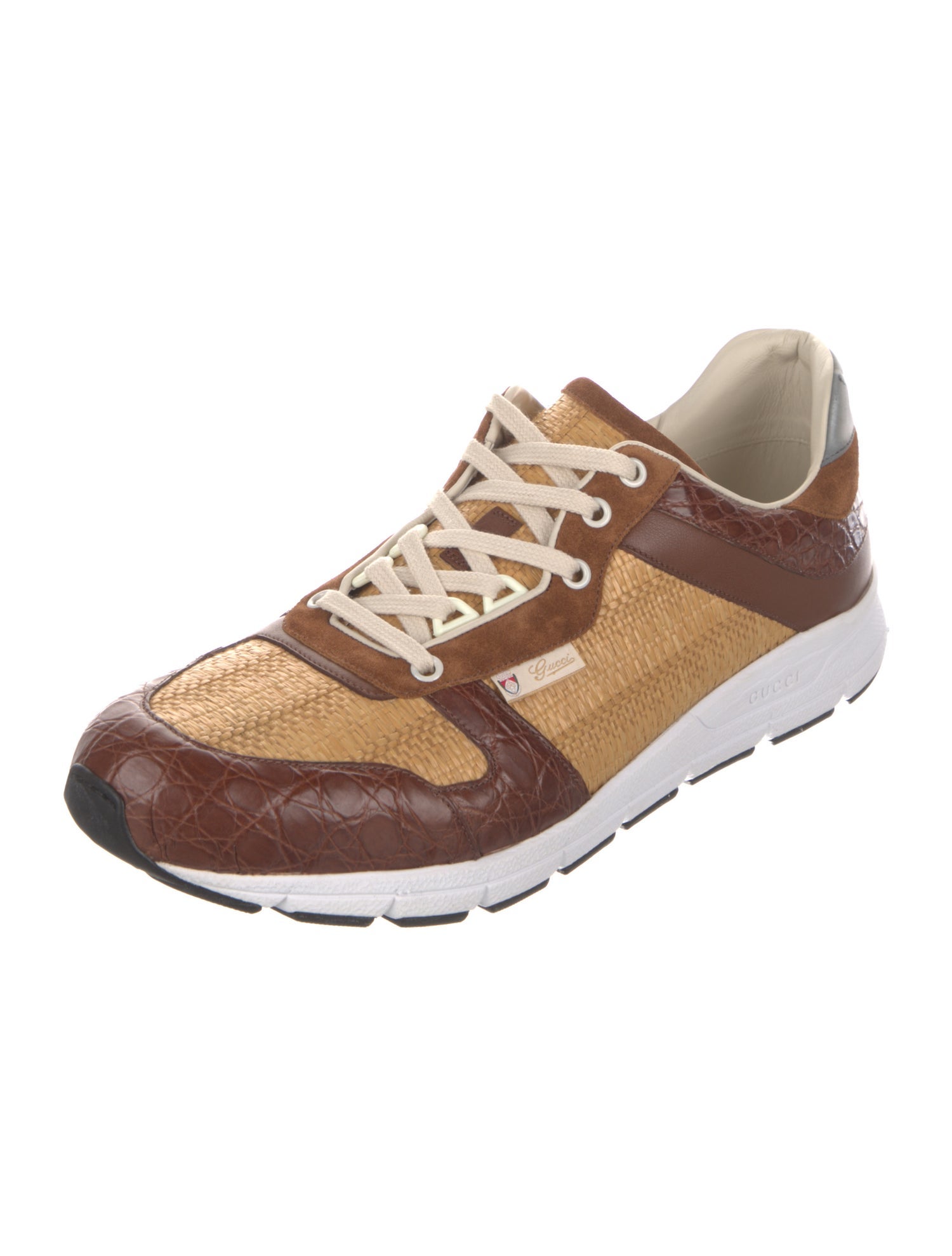 Gucci Raffia Patterned Sneakers