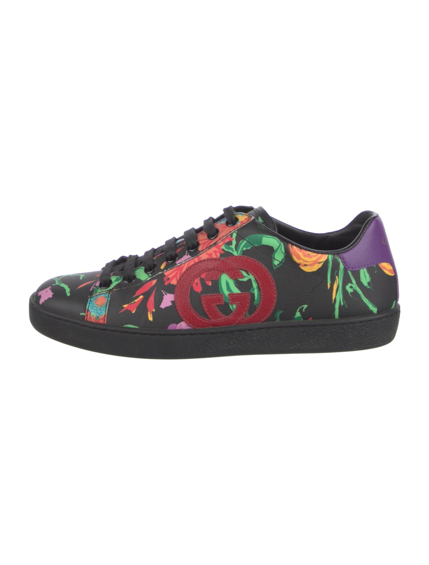 Gucci Flora Print Leather Sneakers