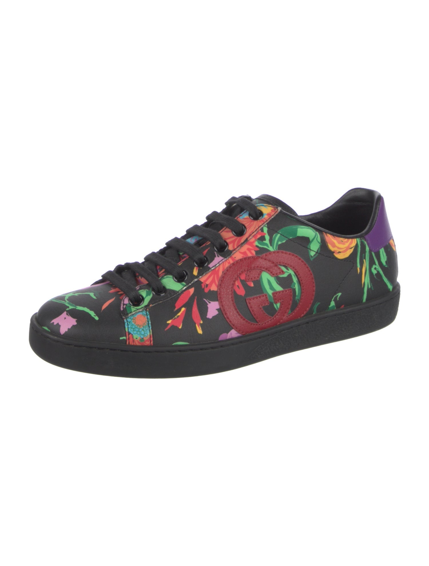 Gucci Flora Print Leather Sneakers