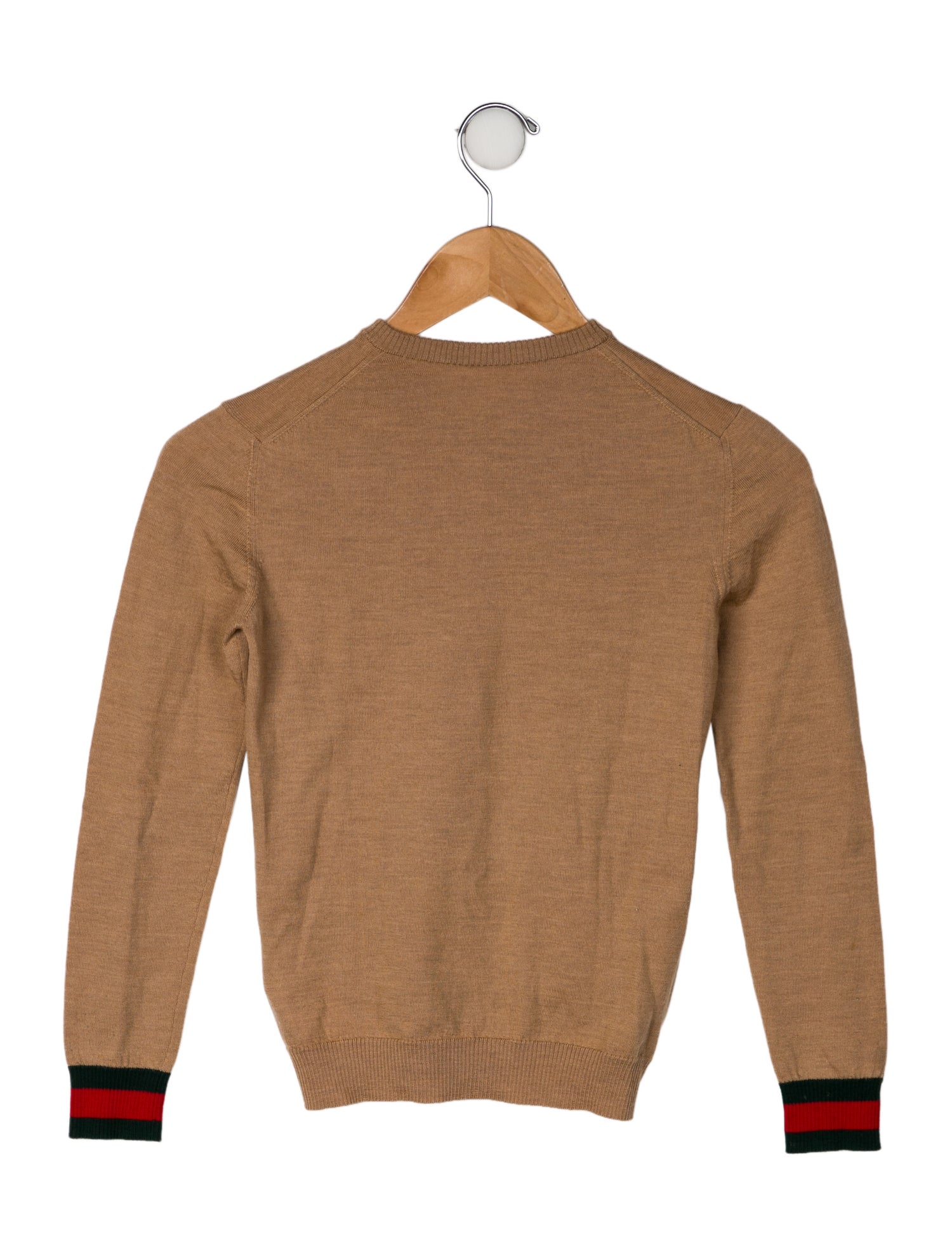 Gucci Kids' Wool Web V-Neck Sweater