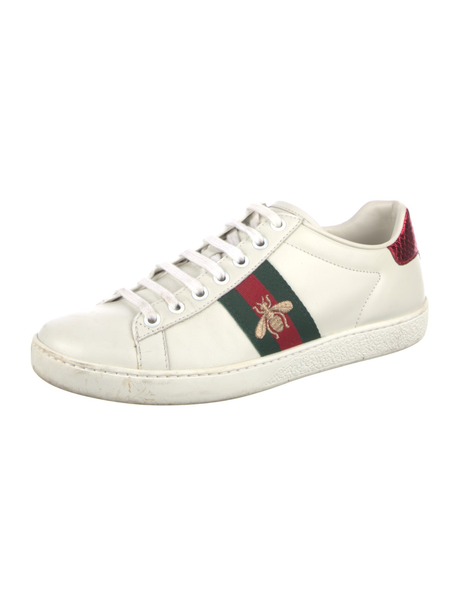 Gucci Web Accent Leather Sneakers