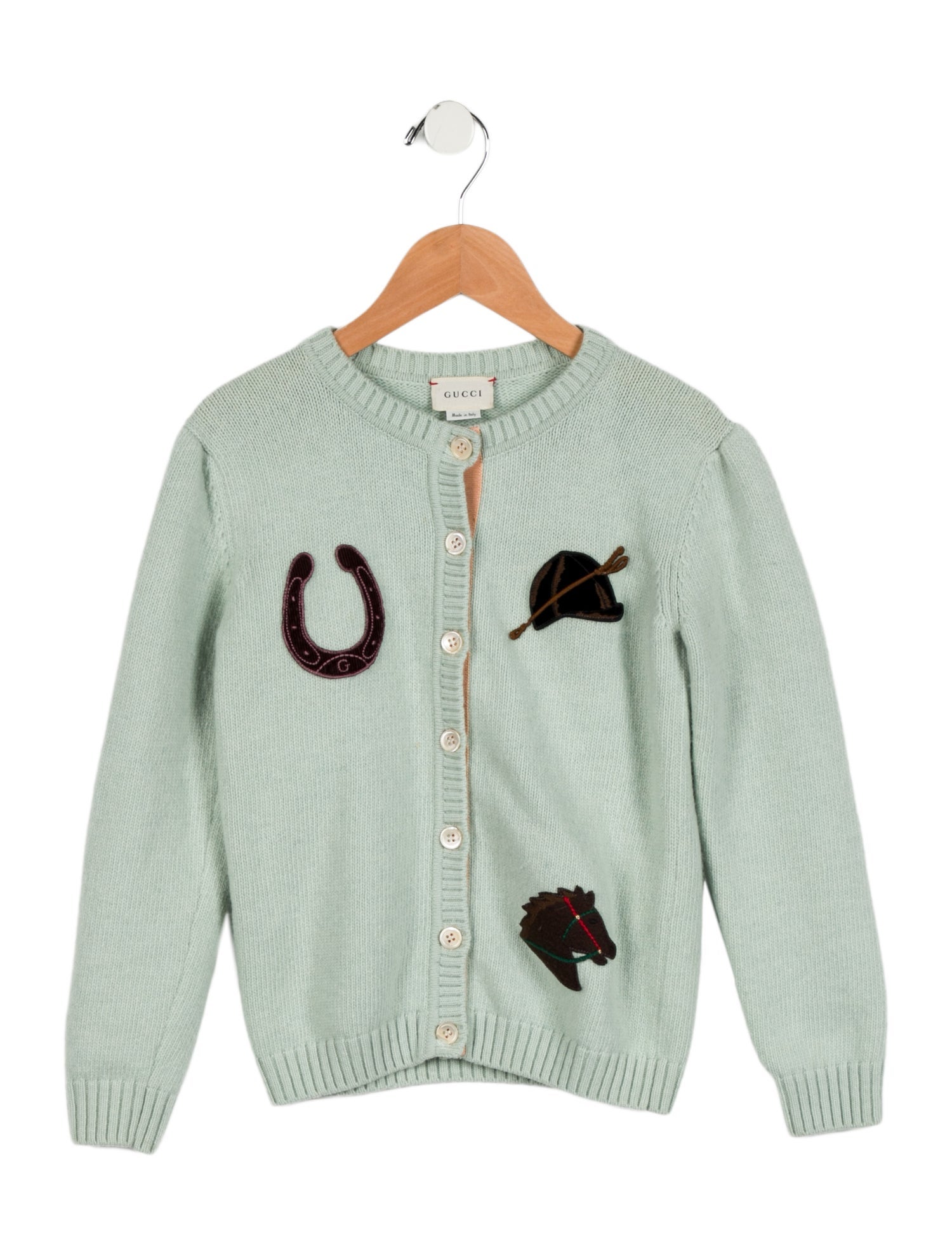 Gucci Girls' Knit Equestrian Cardigan