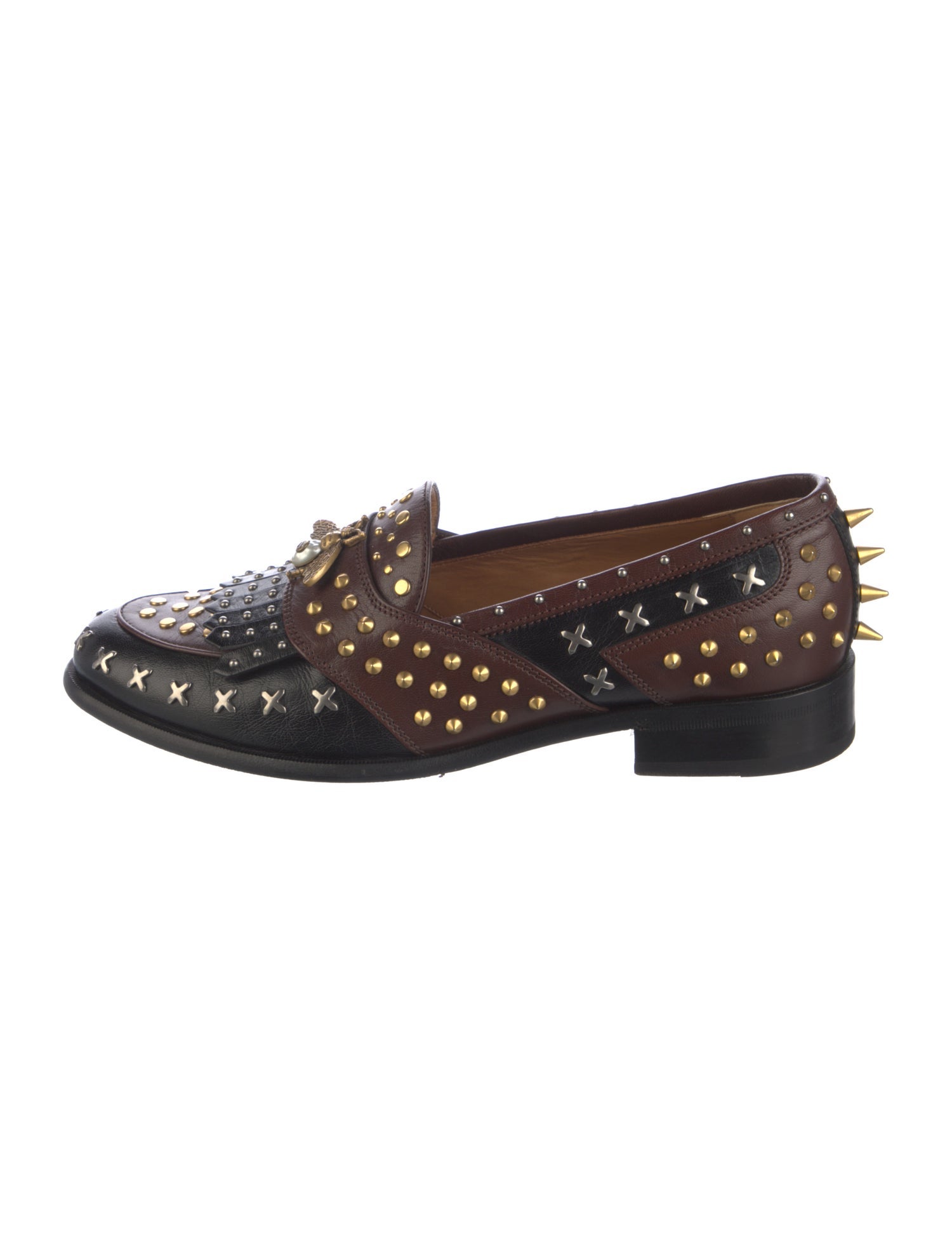 Gucci Interlocking G Logo Leather Loafers