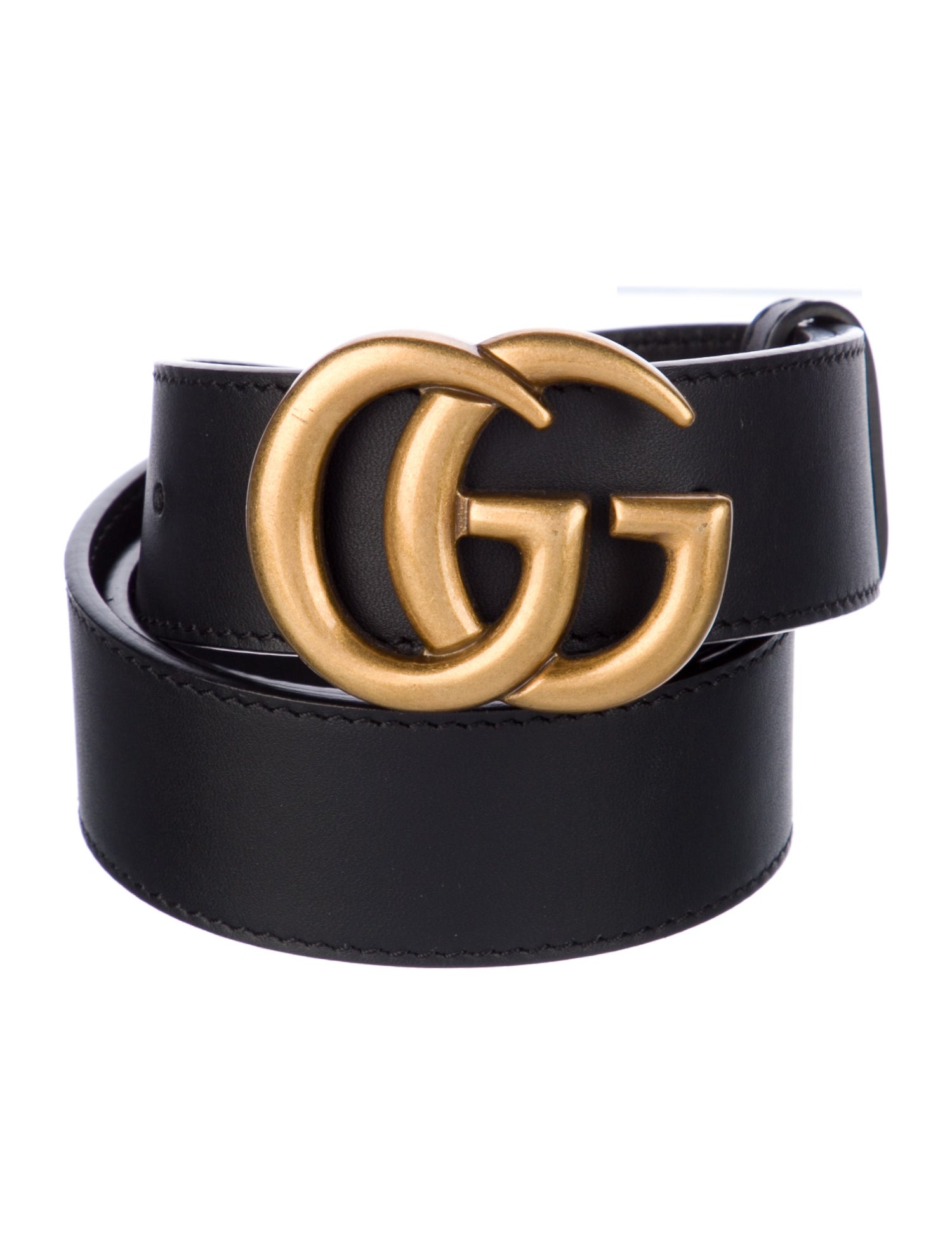 Gucci Double G Logo Leather Belt