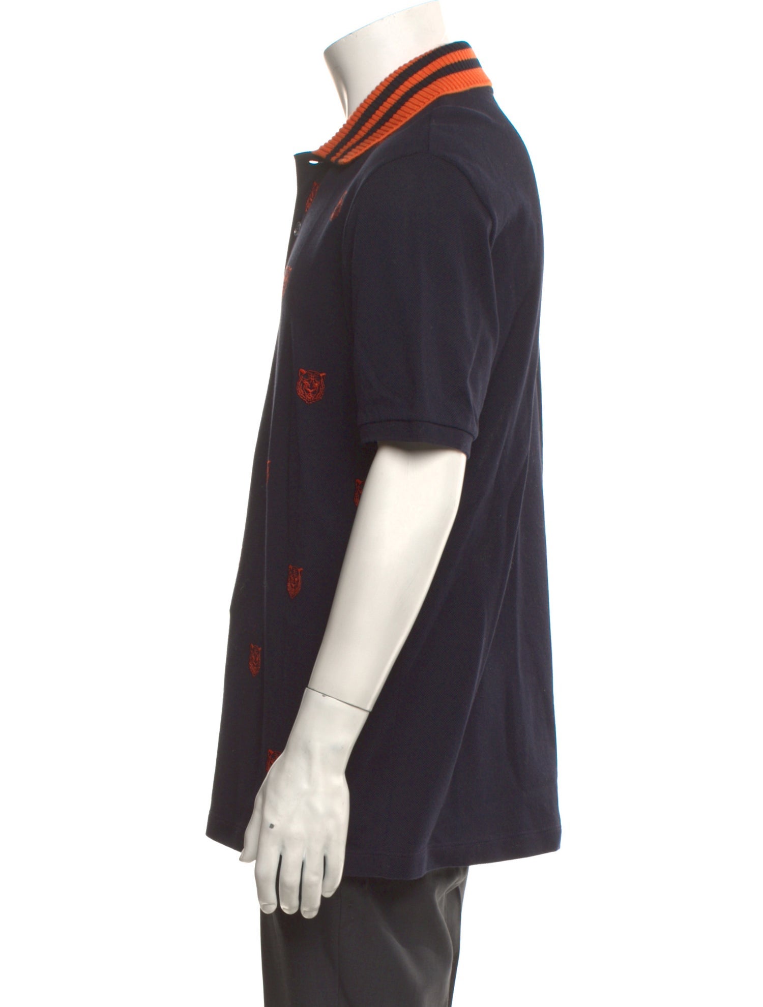 Gucci Tiger Head Accent Printed Polo Shirt