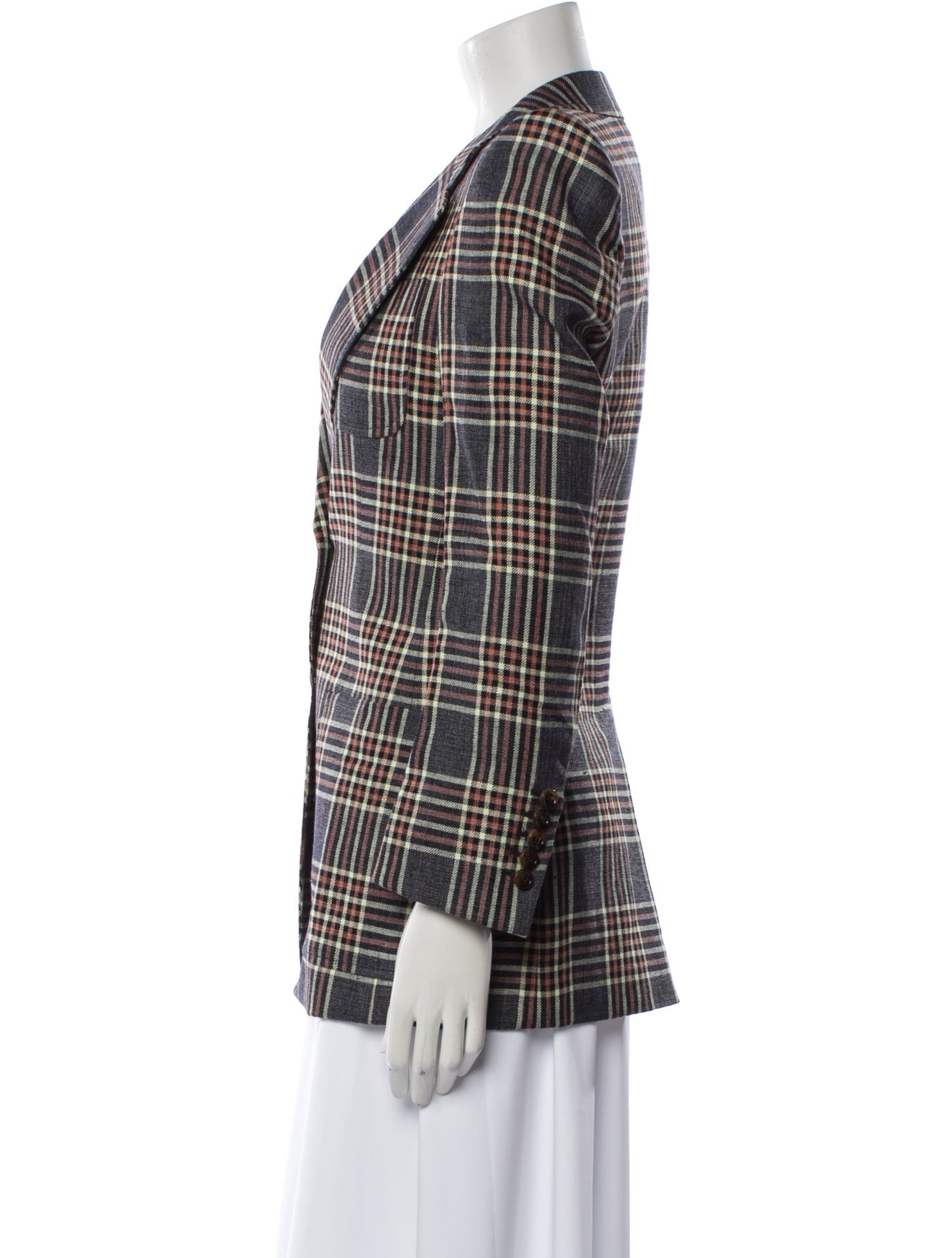 Gucci Linen Plaid Print Blazer w/ Tags
