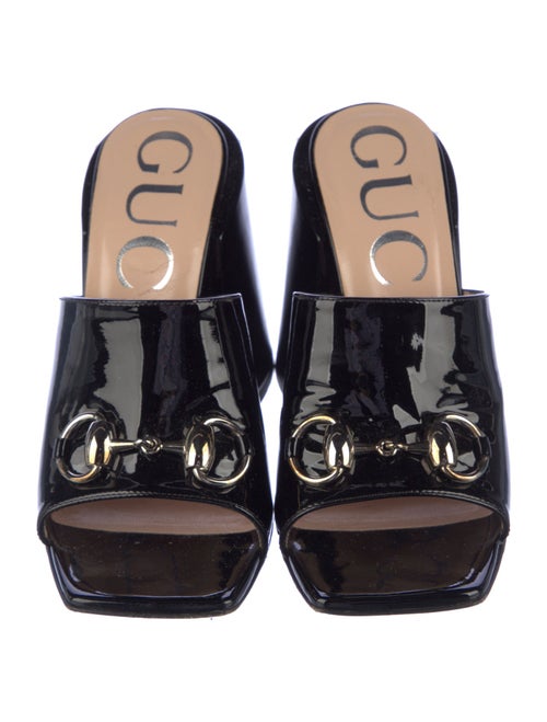 Gucci 1955 Horsebit Accent Patent Leather Slides