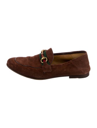 Gucci Web Accent Suede Dress Loafers
