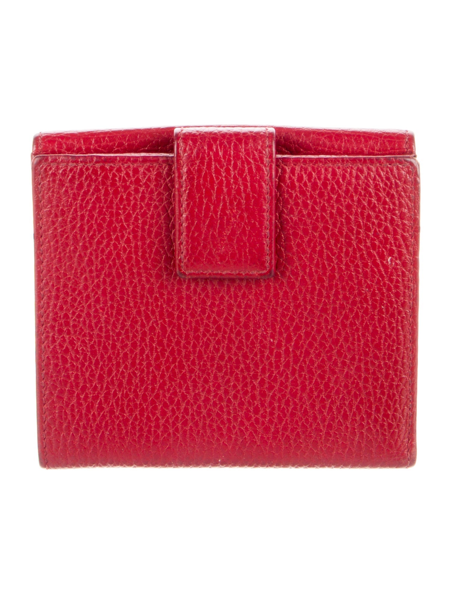 Gucci Double G Logo Leather Compact Wallet