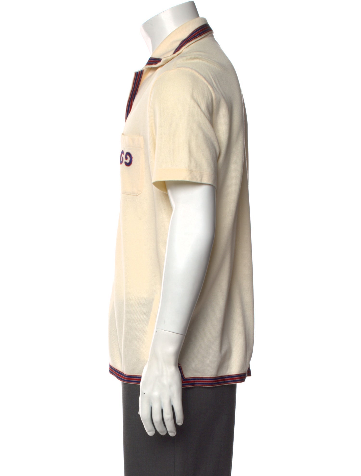 Gucci Interlocking G Logo V-Neck Polo Shirt