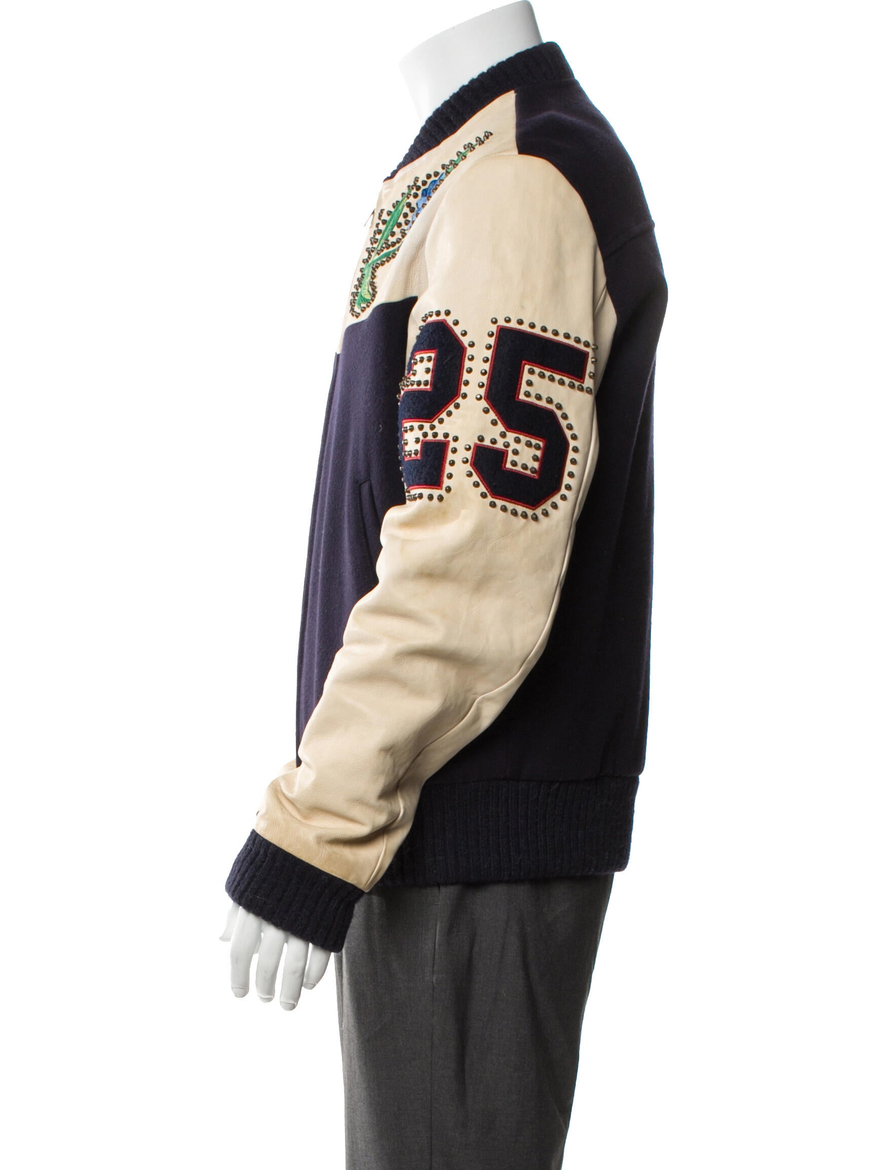 Gucci Floral Varsity Wool Denim Jacket