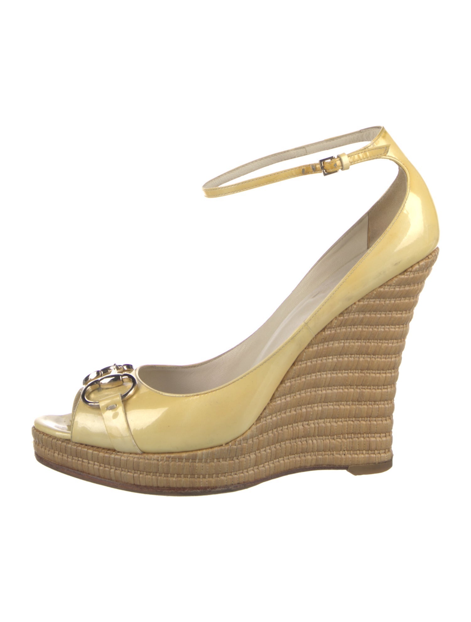 Gucci Horsebit Accent Patent Leather Pumps