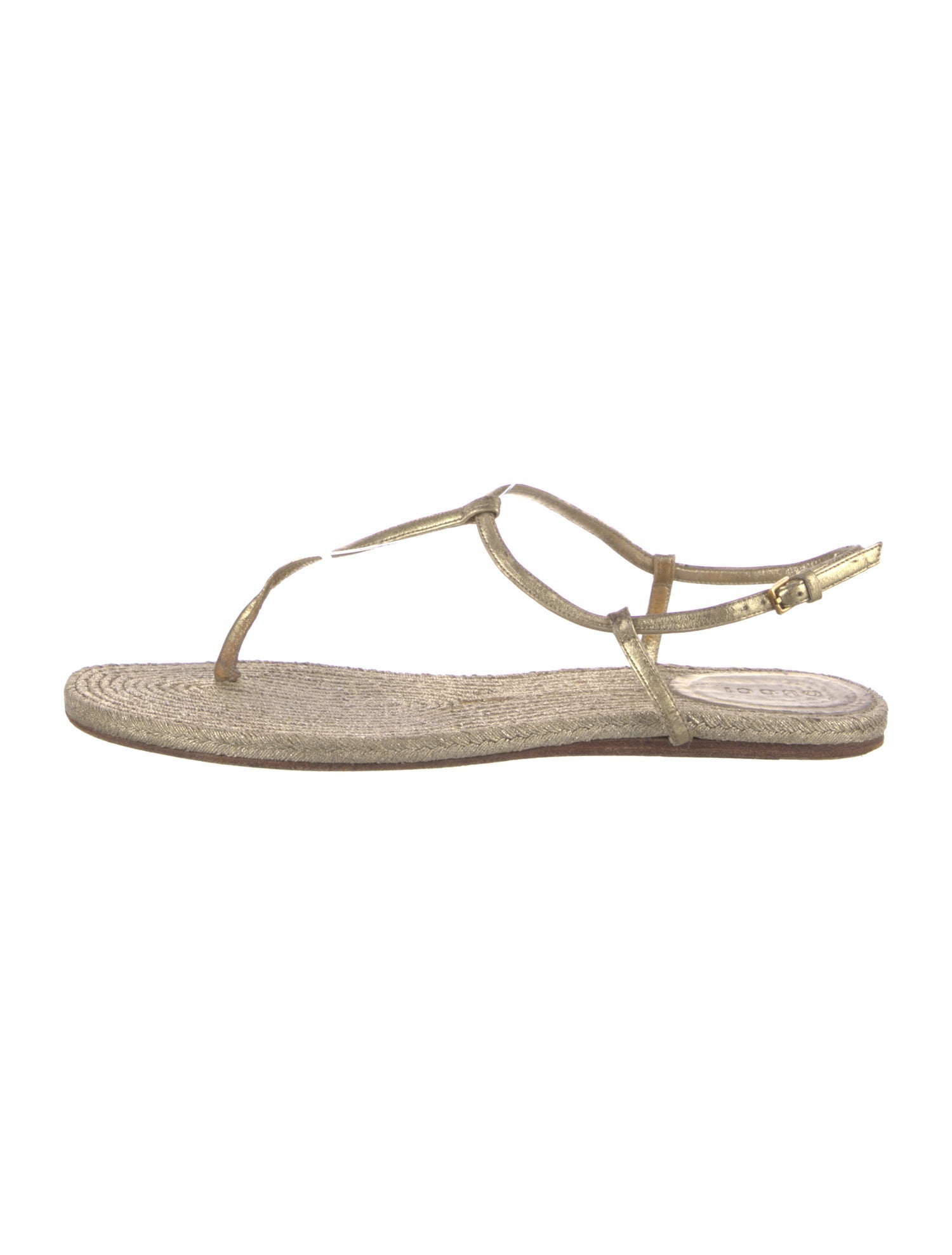 Gucci Patent Leather T-Strap Sandals