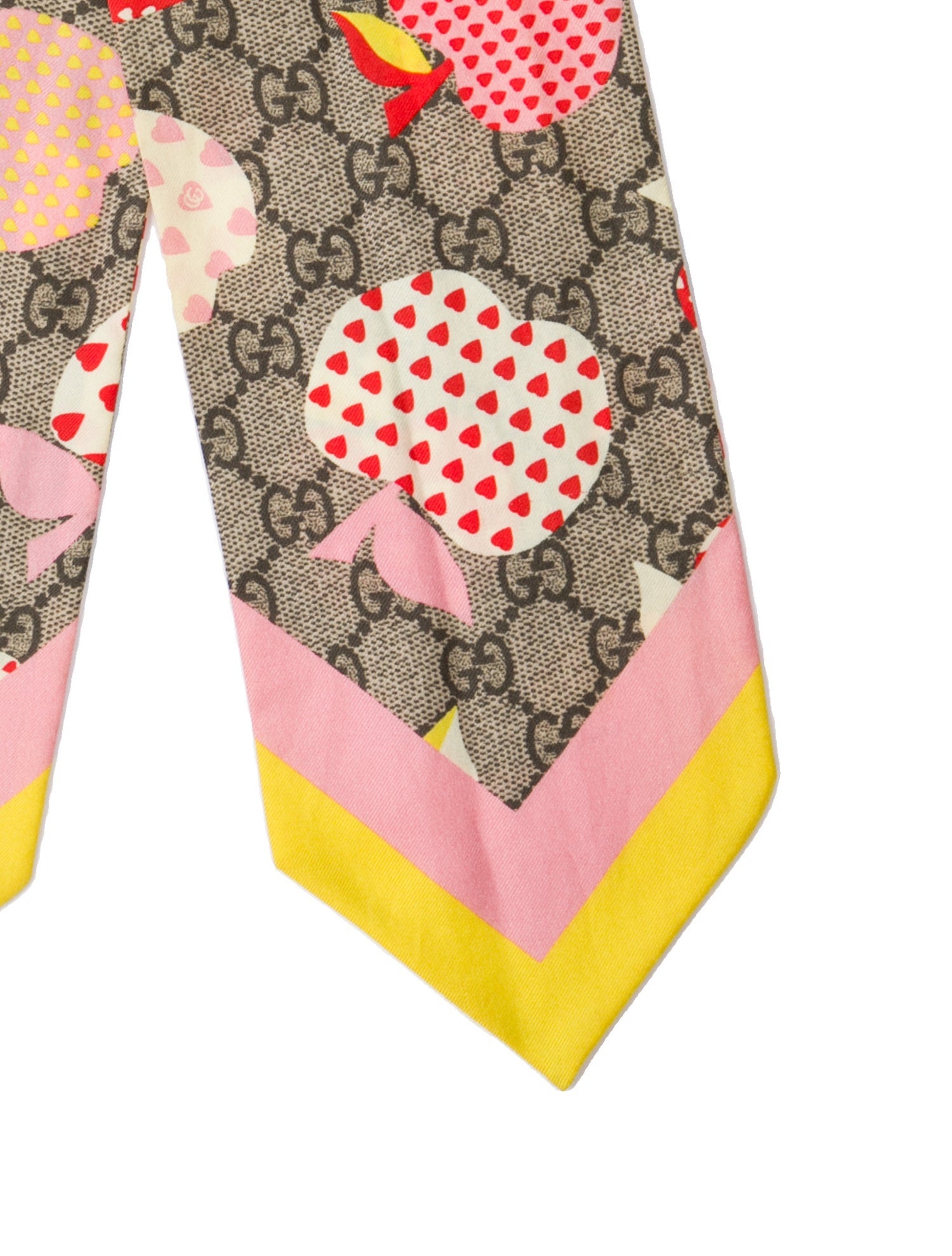 Gucci Apple Heart Silk Scarf