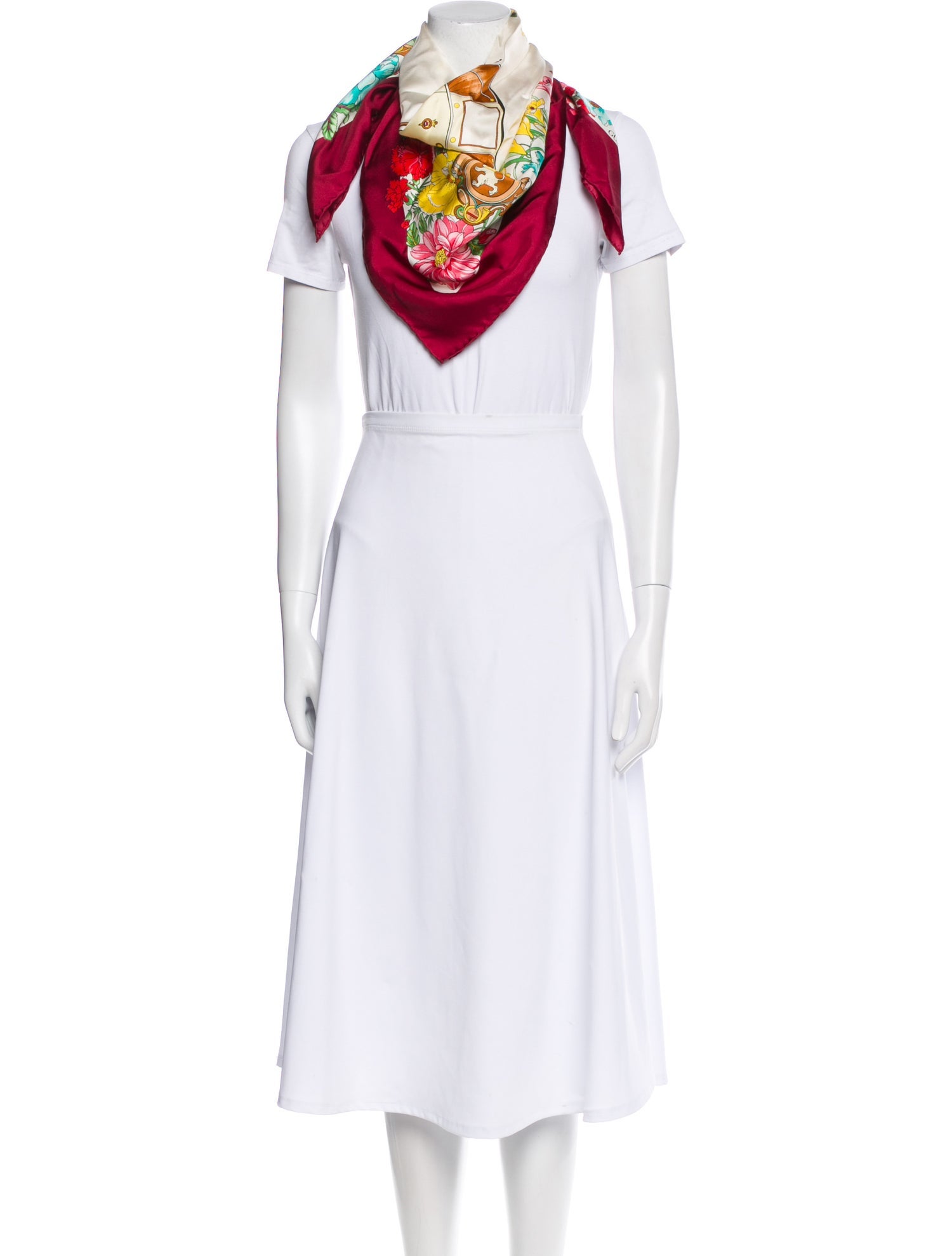 Silk Floral Print Scarf