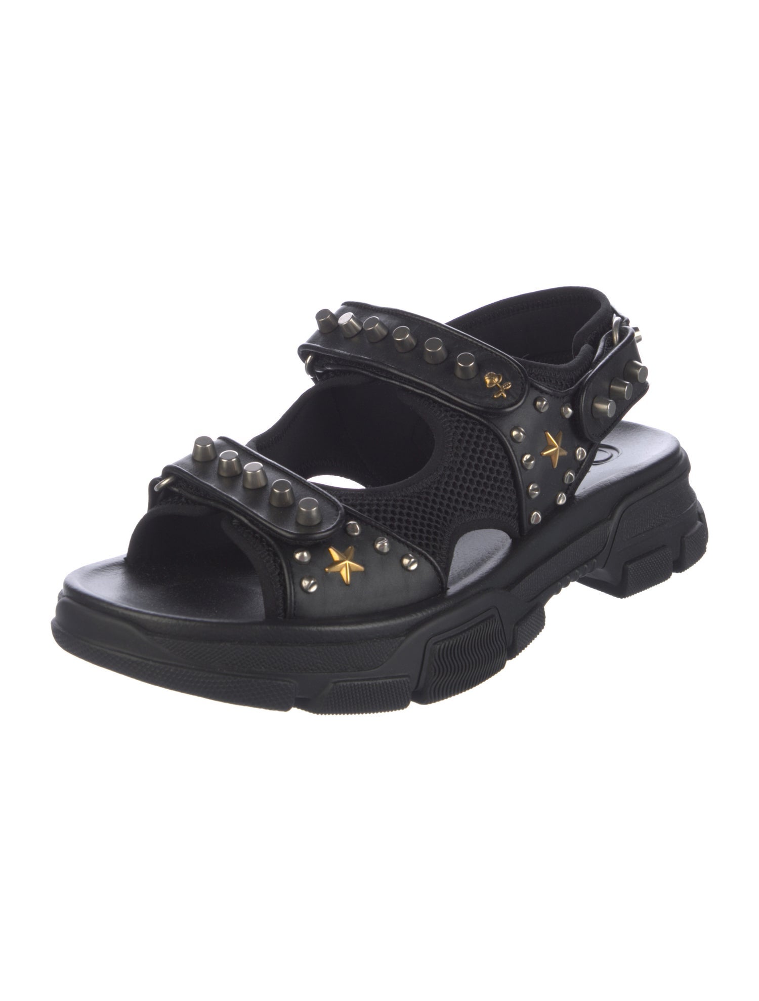 Gucci Leather Studded Accents Slingback Sandals