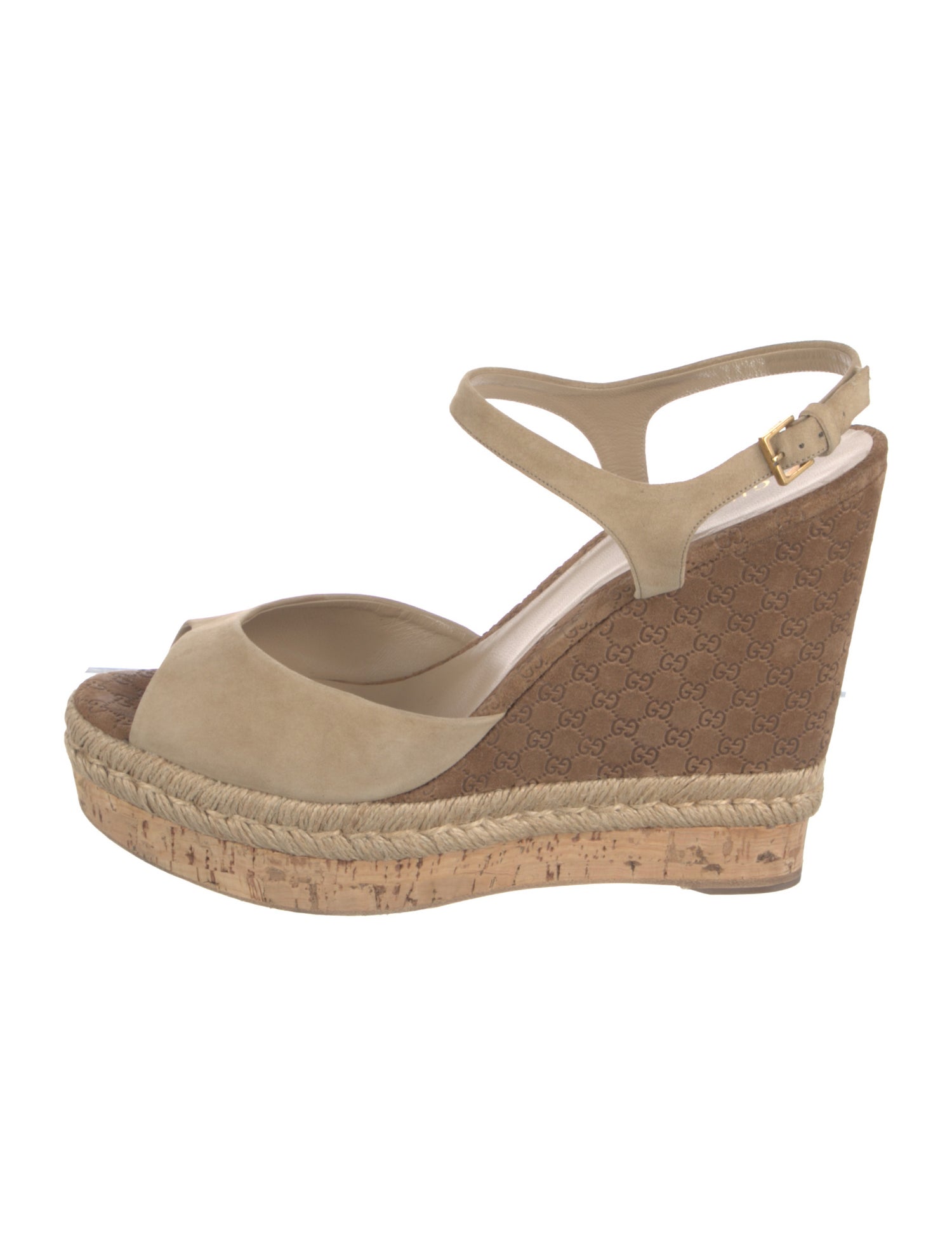 Gucci Microguccissima Pattern Suede Espadrilles