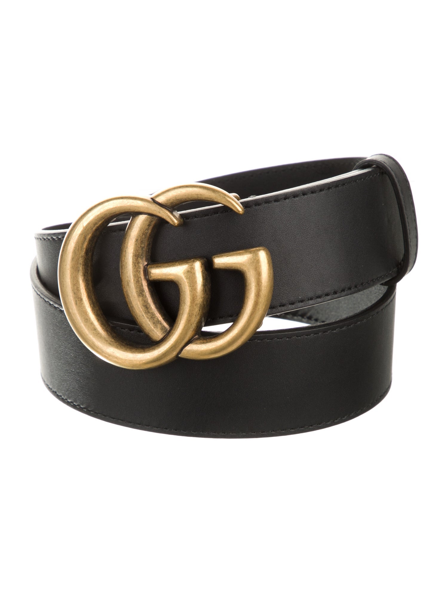 Gucci Double G Logo Leather Belt